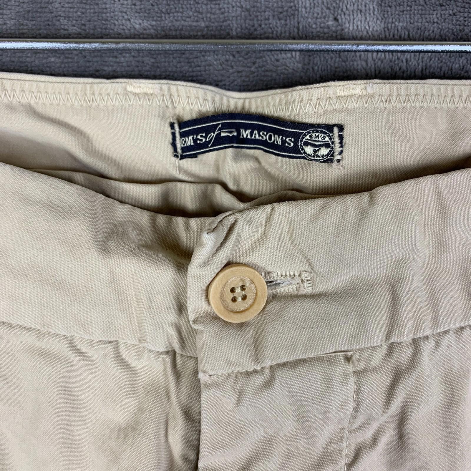 Mason's MENS Mason's Pants 50 34x31 Khaki Straight Leg Chino 321 Size US 34 / EU 50 - 3 Thumbnail