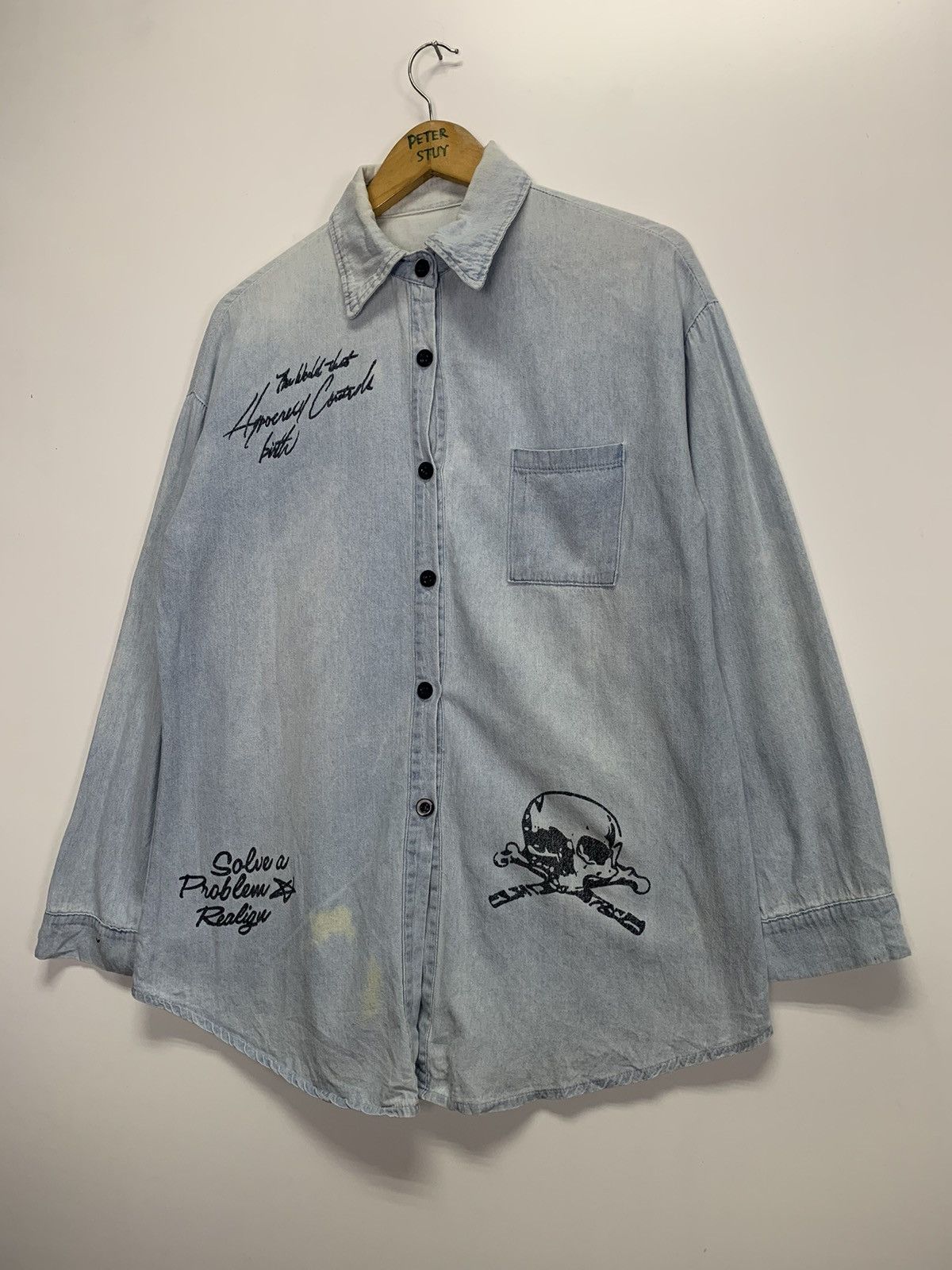 Japanese Brand × Vintage Vintage Denim denim button up Size US M / EU 48-50 / 2 - 6 Thumbnail