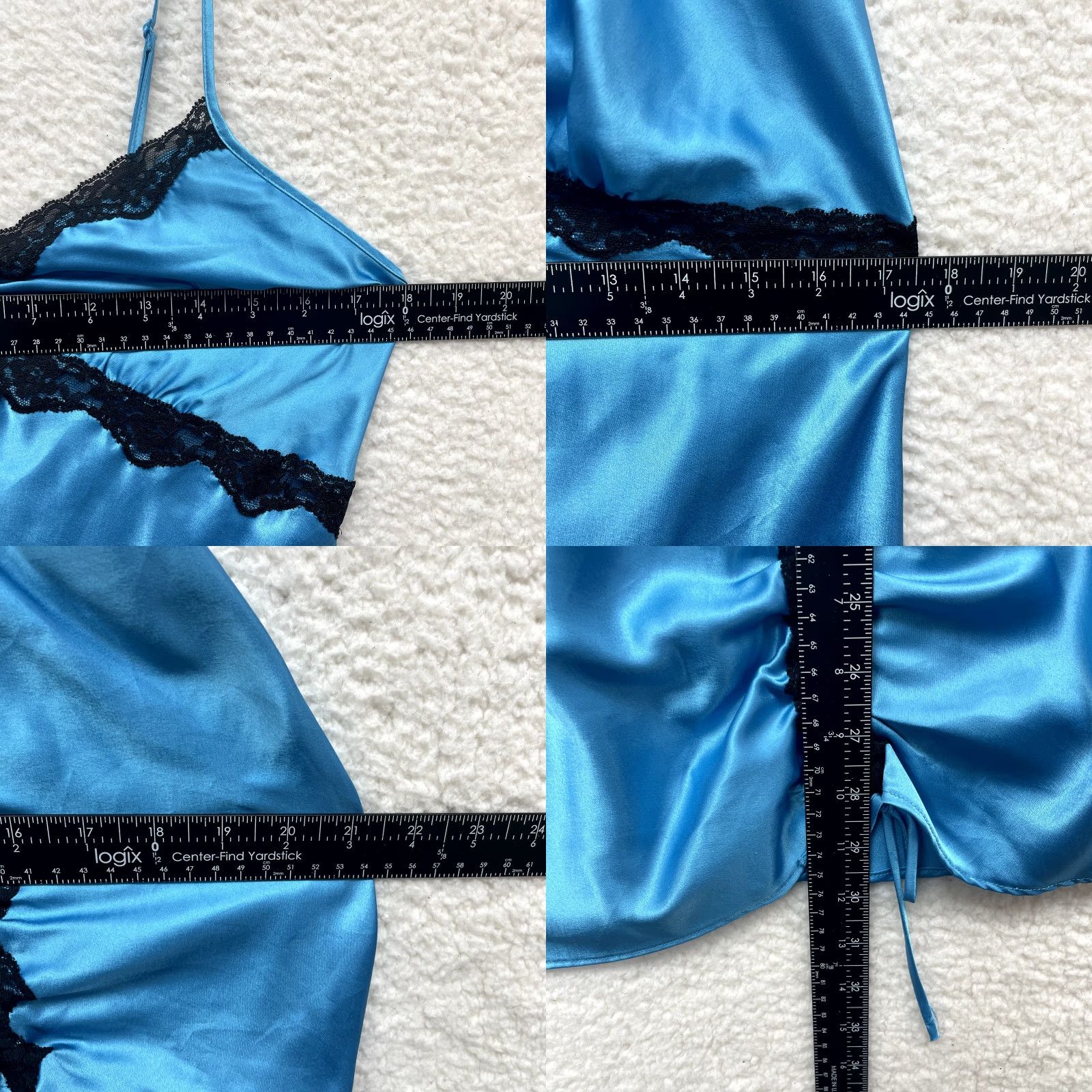 Victoria's Secret VINTAGE Victoria's Secret Slip Dress Large Blue Satin Lace Fairy Coquette Fashion Dress Size L / US 10 / IT 46 - 8 Thumbnail