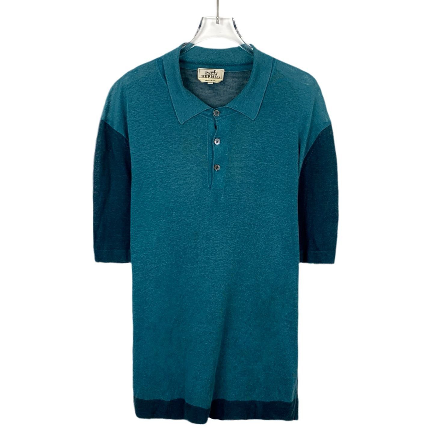 Hermes Hermès Blue Collared Wool Knit Short-Sleeve (Size L) Size US L / EU 52-54 / 3 - 1 Thumbnail