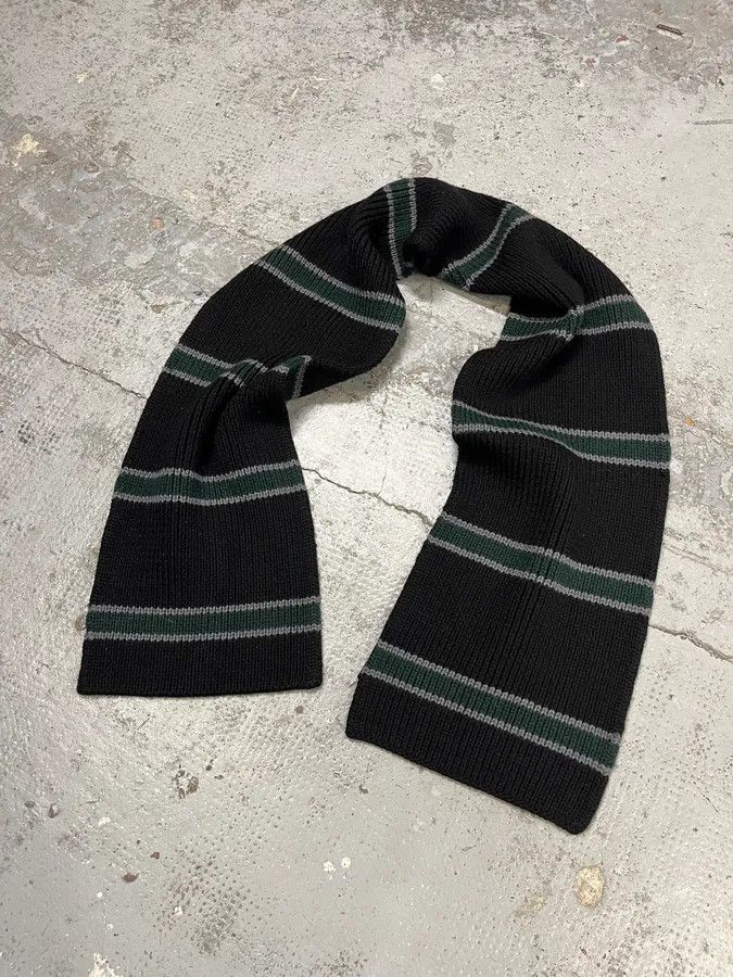 Prada 2000s Prada Grey & Green Wool Scarf Size ONE SIZE - 3 Thumbnail