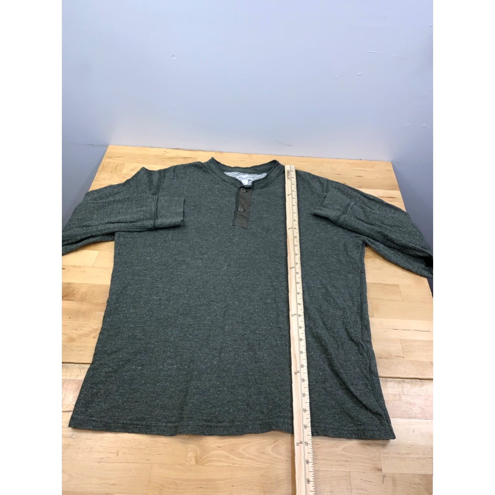 J.Crew J.CREW Henley Shirt Mens L Green Long Sleeve Double Knit Size US L / EU 52-54 / 3 - 5 Thumbnail