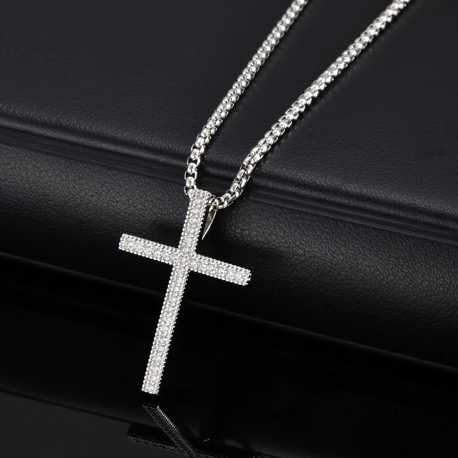 Jewelry Zircon Cross Pendant Necklace Size ONE SIZE - 5 Thumbnail