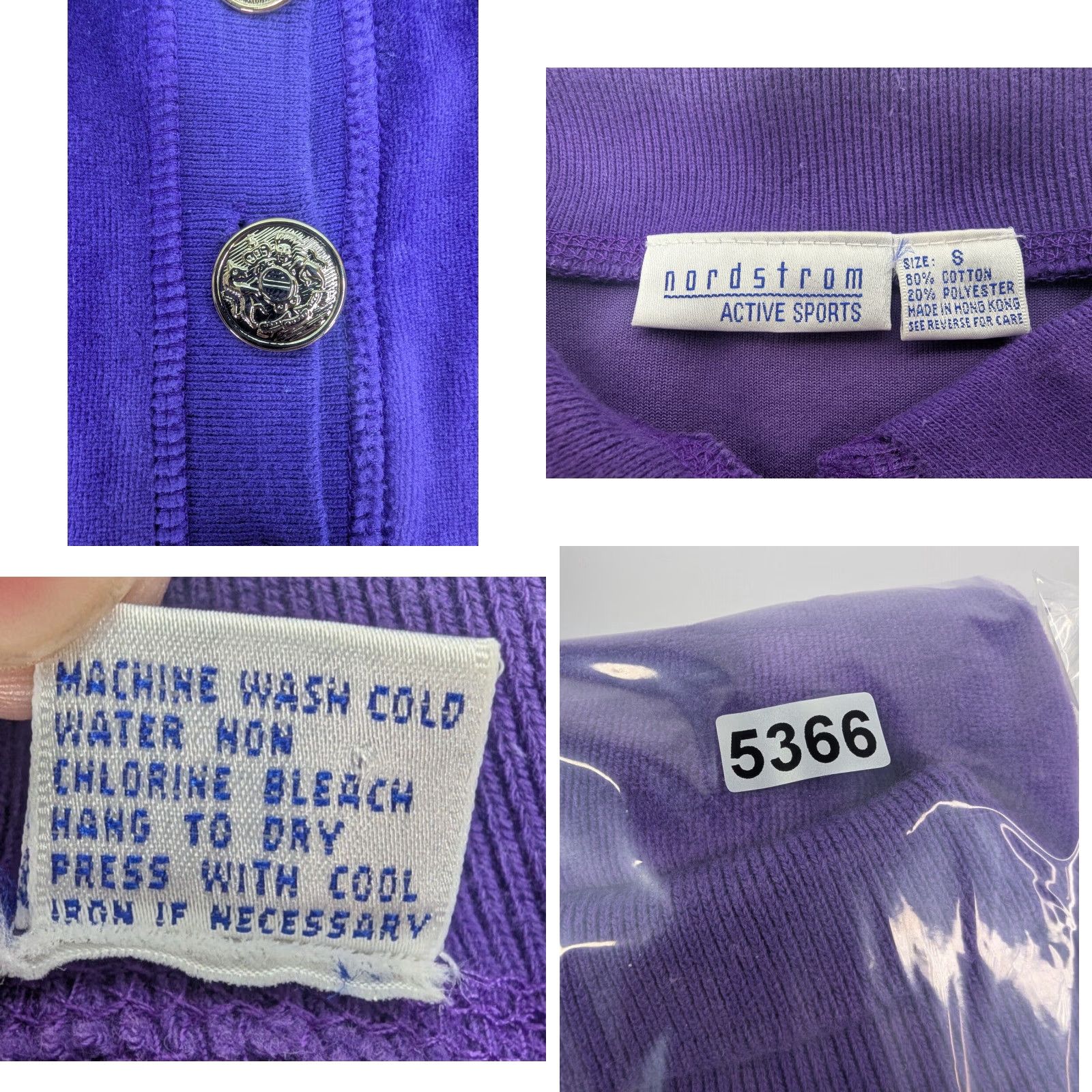 Nordstrom VINTAGE Nordstrom Active Purple Velour Long Sleeve Polo Pullover Small Polo Shirt Long Sleeve Pullover Mens Purple Velour Cotton, Cardigan? Size US S / EU 44-46 / 1 - 8 Thumbnail