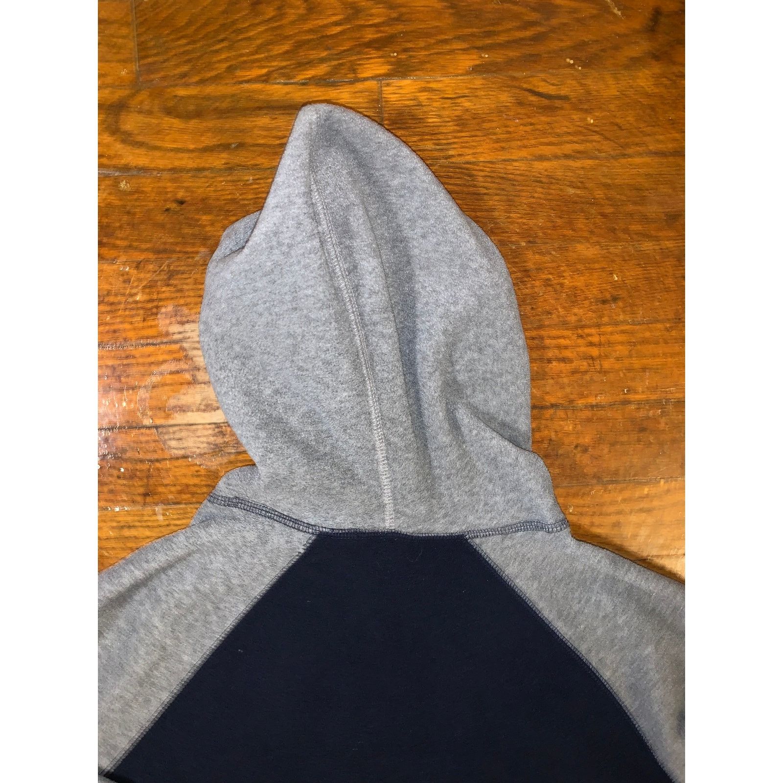 Old Navy × Vintage Vintage Y2K Old Navy Fleece Hoodie Medium Navy Gray Raglan Size US M / EU 48-50 / 2 - 8 Thumbnail