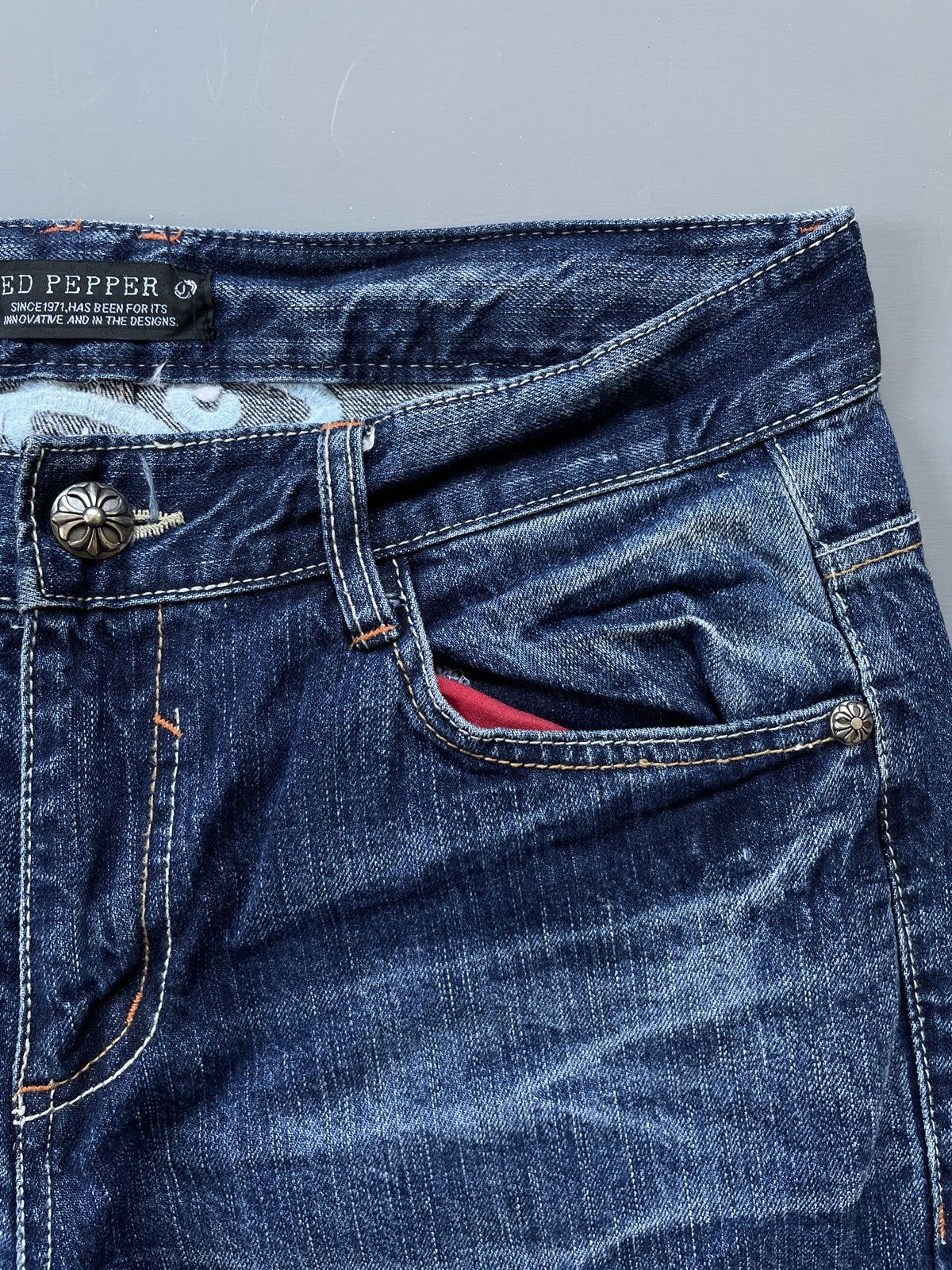 Other Red Pepper Embroidery Jeans (P118) Size US 32 / EU 48 - 6 Thumbnail