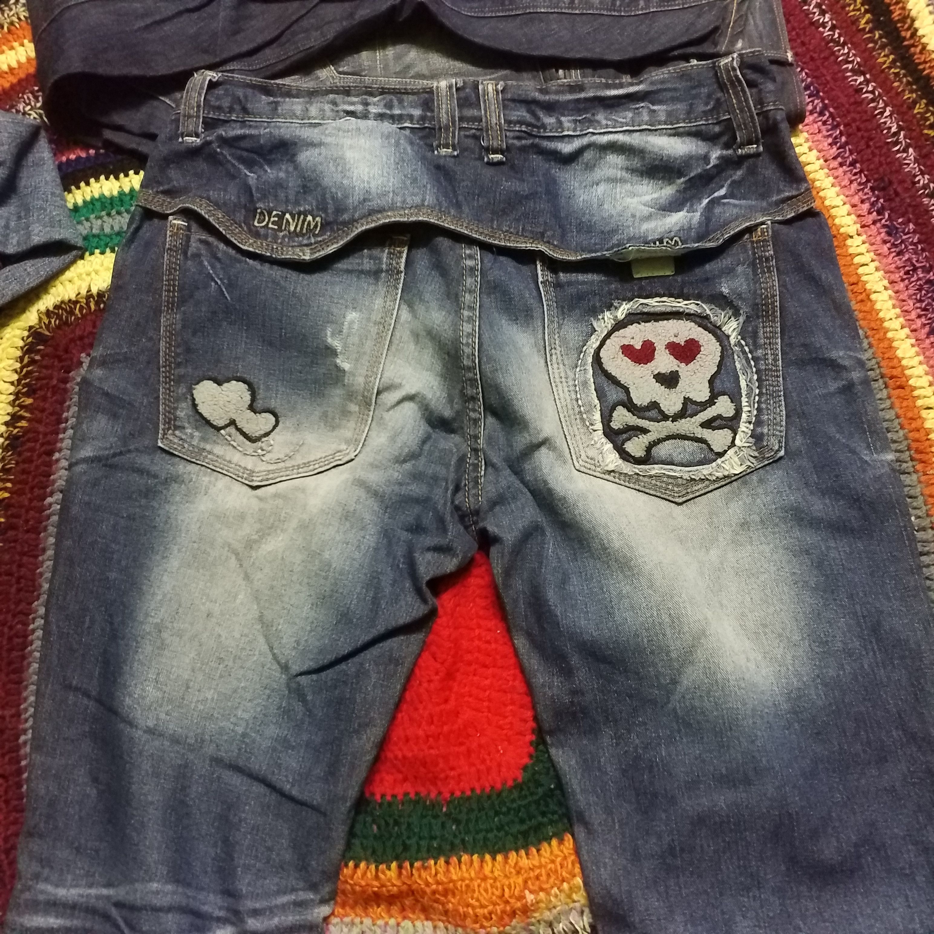 Japanese Brand DENIM SKULL IN LOVING PATCHWORK DESIGN VERY NICE UNISEX Size 36" / US 14 / IT 50 - 7 Thumbnail
