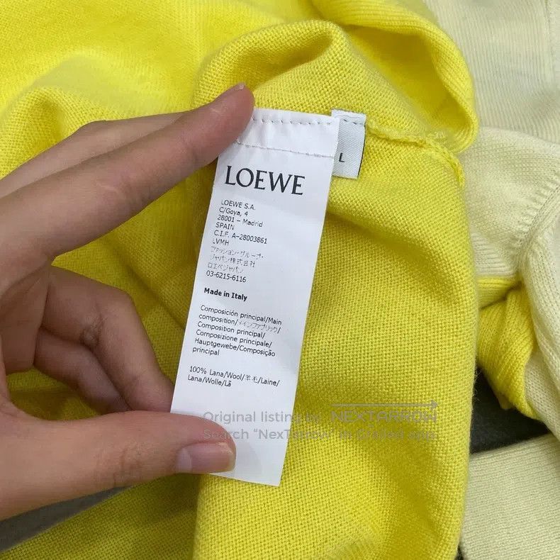 Loewe Loewe Yellow Logo Embroidered Patchwork Wool Shawl Collar Size L / US 10 / IT 46 - 4 Thumbnail