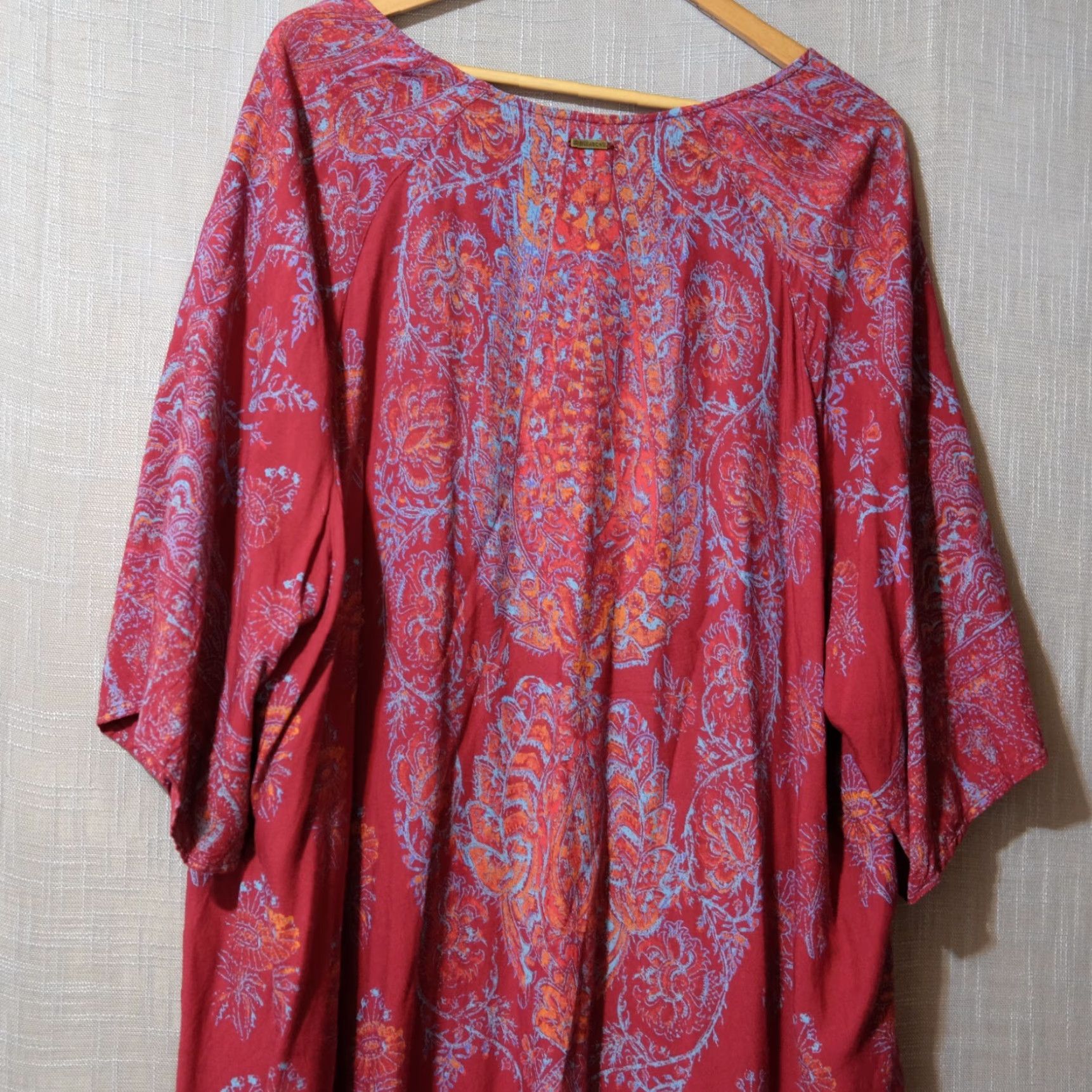 Billabong VINTAGE Billabong Kimono Floral Open Front Cardigan Dark Red Women's M #H55-37 Size M / US 6-8 / IT 42-44 - 5 Thumbnail
