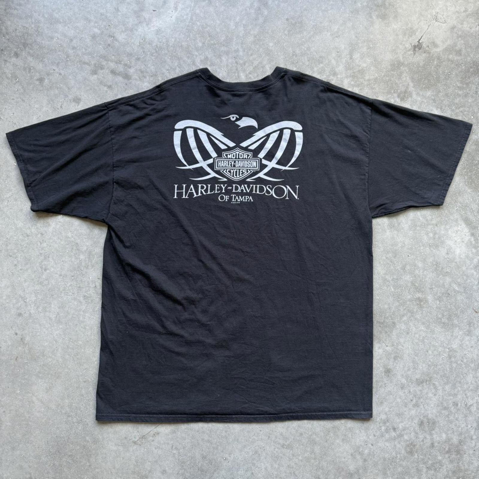 Harley Davidson Harley-Davidson Motorcycles “Tampa eagle” Faded Y2K T-shirt Size US XXL / EU 58 / 5 - 1 Thumbnail