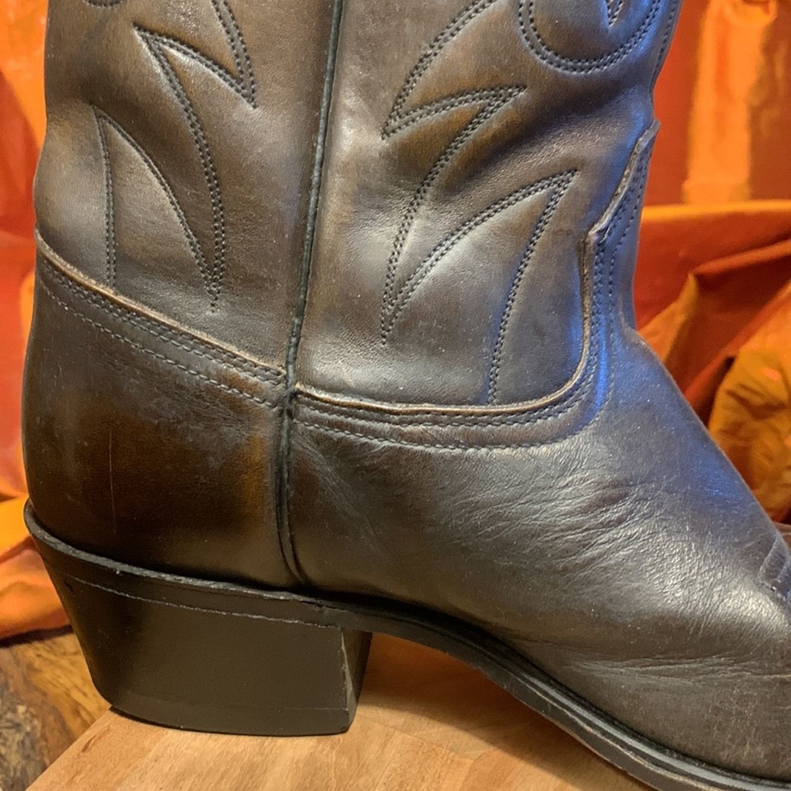 Acme Clothing Acme brown leather flame stitched Western cowboy boots Size US 9 / EU 42 - 9 Thumbnail