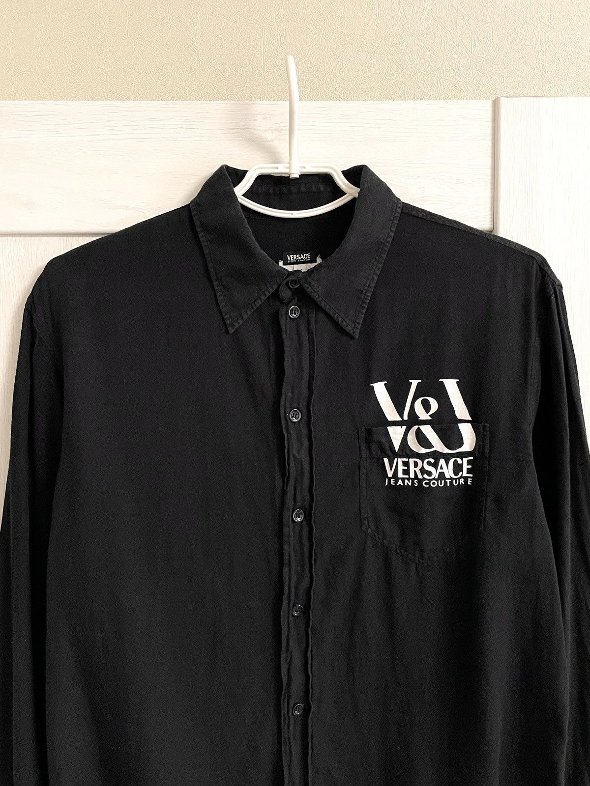 Versace Jeans Couture Vintage Versace Jeans Couture Big Logo Pocket Linen Shirt Size US M / EU 48-50 / 2 - 1 Thumbnail