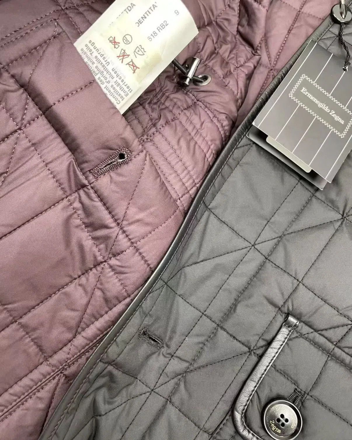 Ermenegildo Zegna Black Quilted Light Jacket Size L. Size US L / EU 52-54 / 3 - 9 Thumbnail