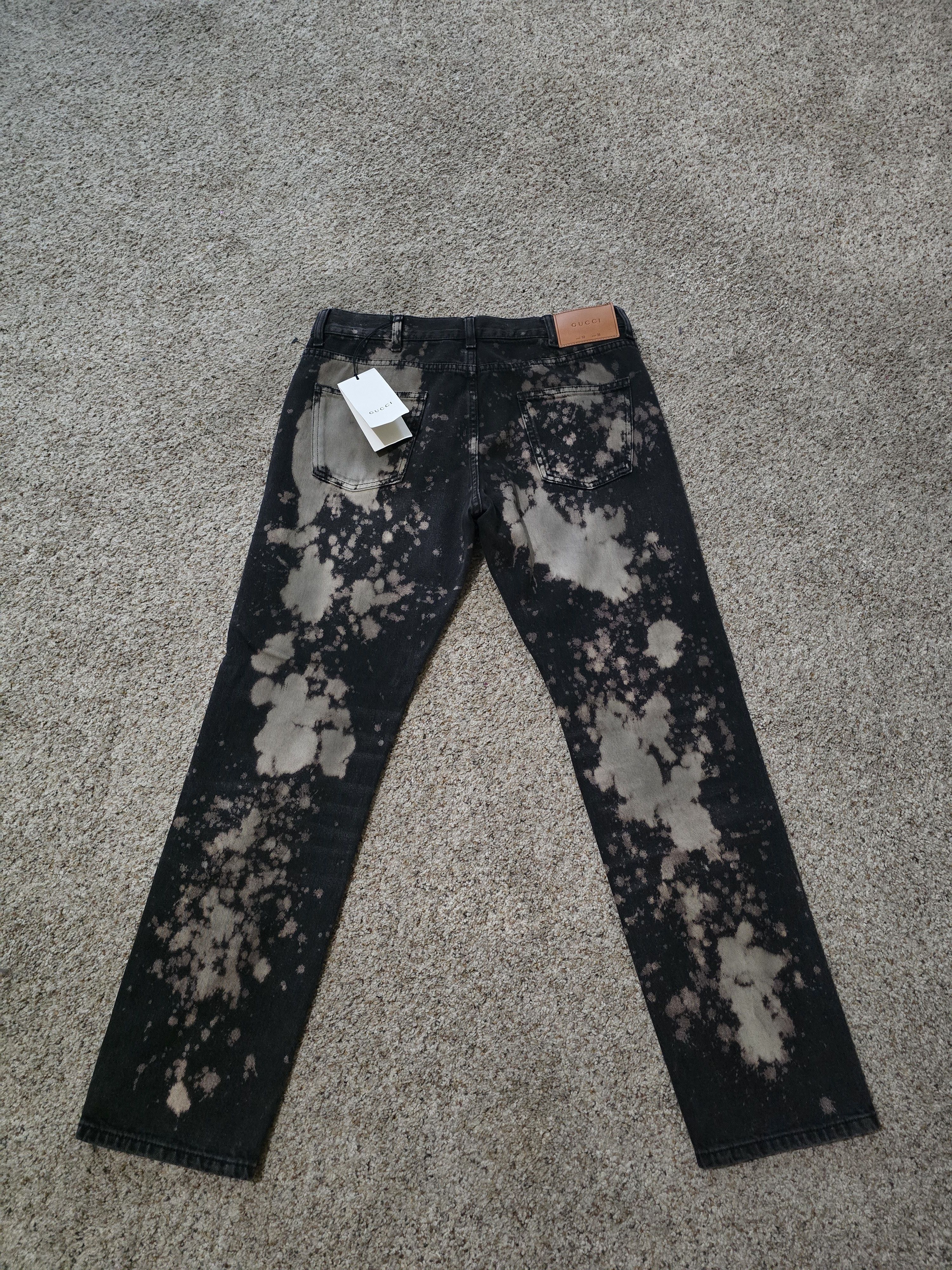Gucci Gucci Bleached Black Denim Jeans/Beige Splatter Size 33 NWT Size US 33 - 14 Thumbnail