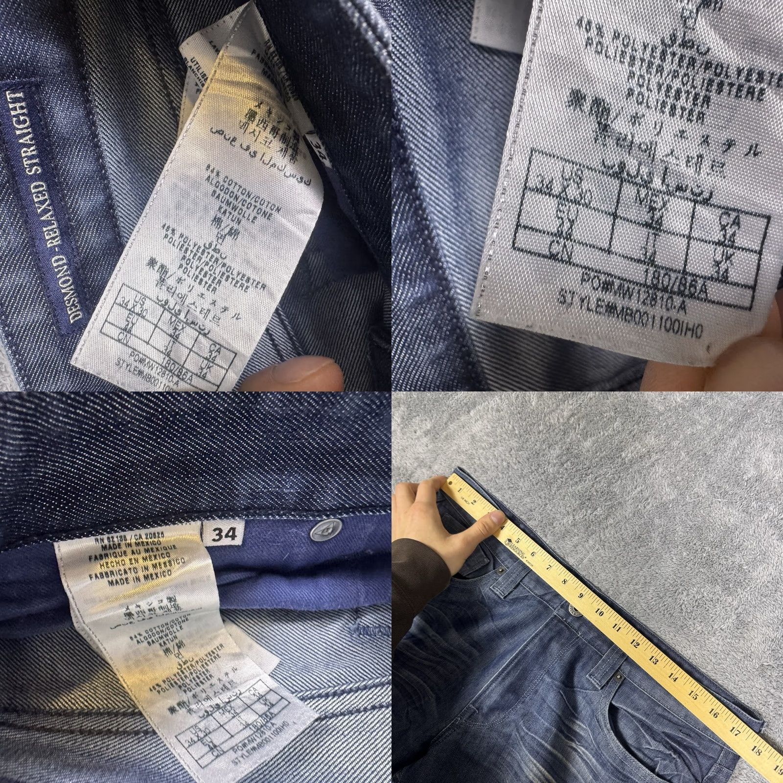 Guess GUESS Jeans Mens 34x32 Raw Denim Streetwear Desmond Relaxed Straight Y2K Whisker Jeans Size US 34 / EU 50 - 8 Thumbnail