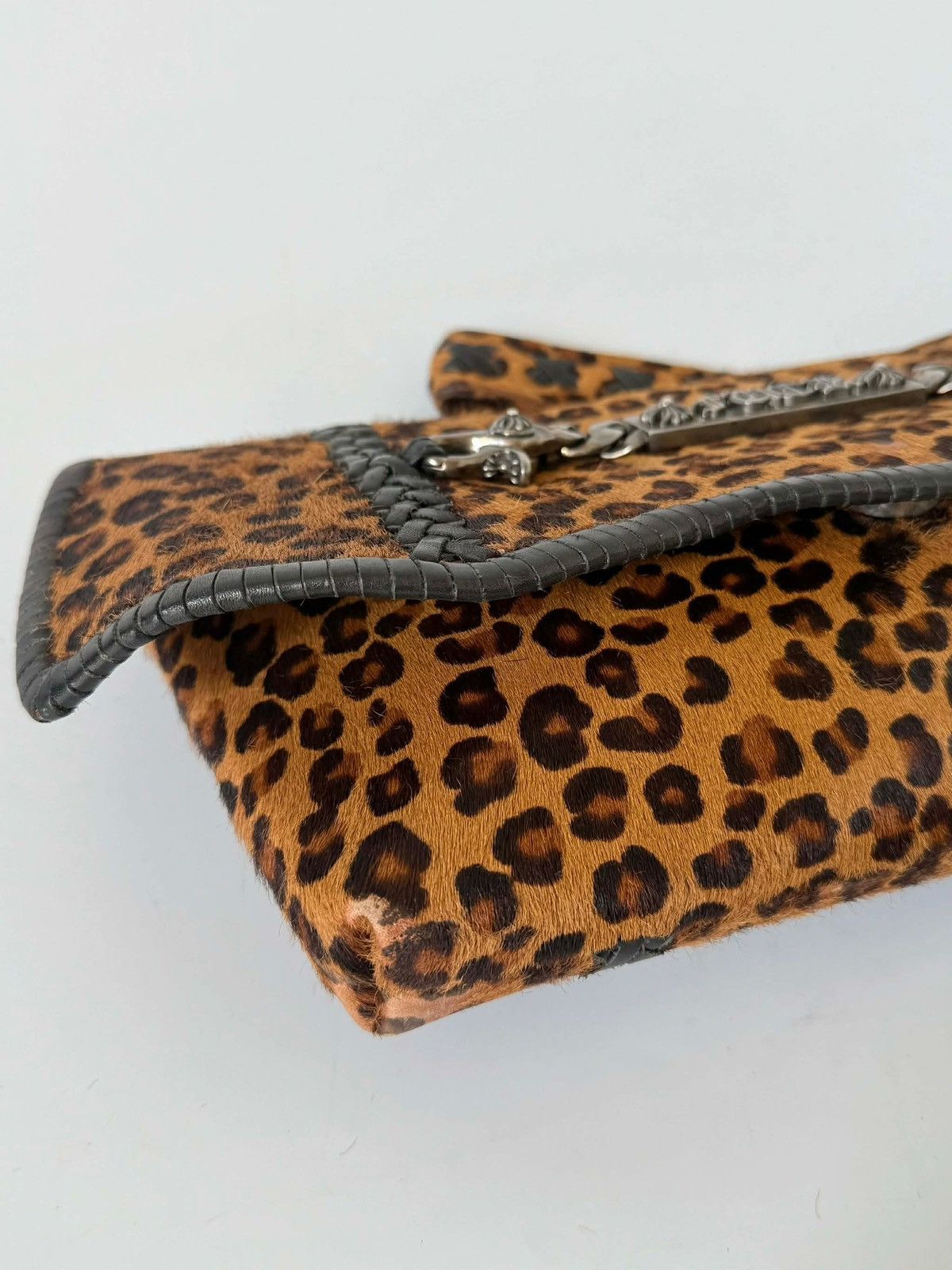 Chrome Hearts RARE Chrome Hearts Leopard Pony Hair “Fuck you” Clutch Bag Size ONE SIZE - 5 Thumbnail