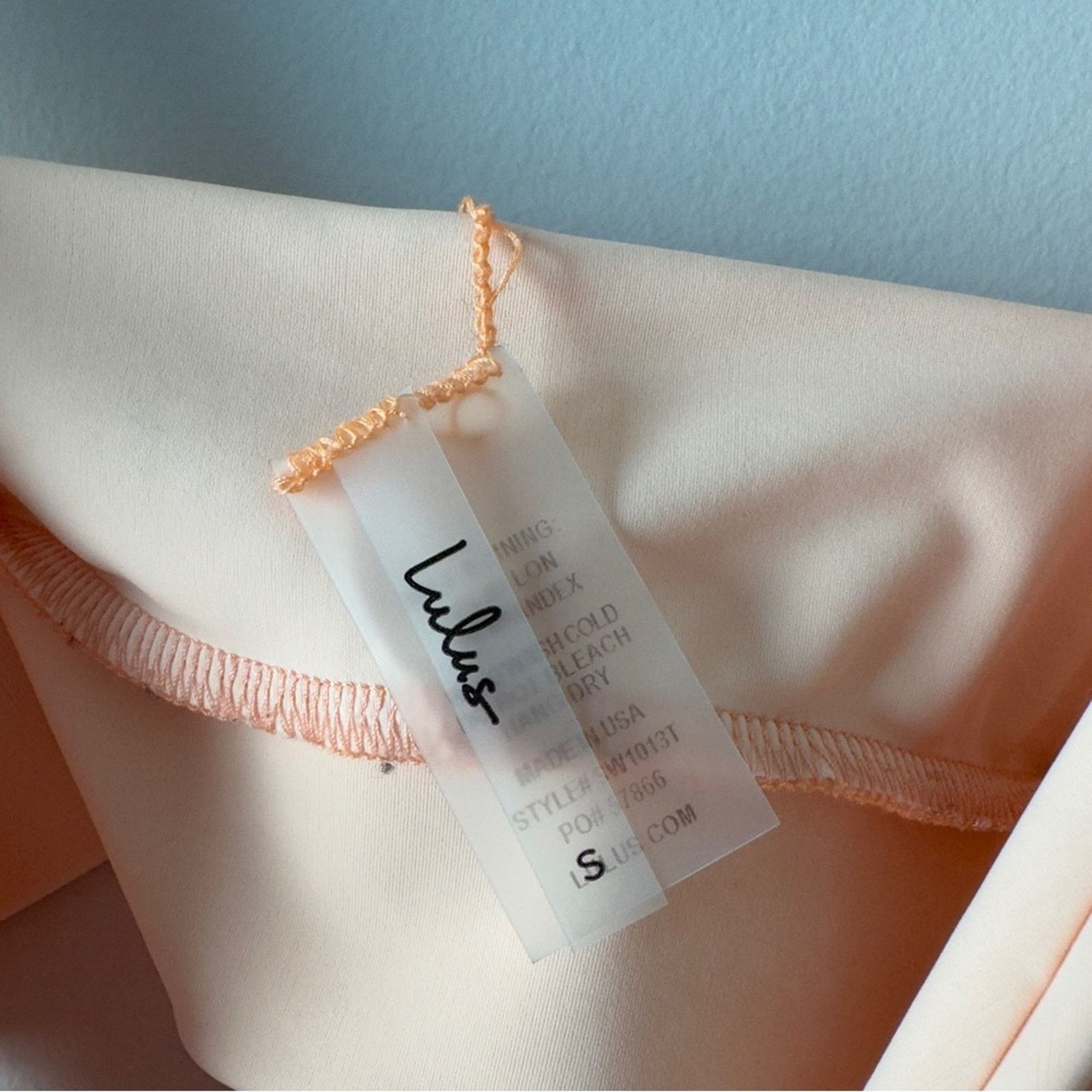Other Lulus Triangle Bikini Top Light Orange Orange Stretch ruched Size S / US 4 / IT 40 - 8 Thumbnail