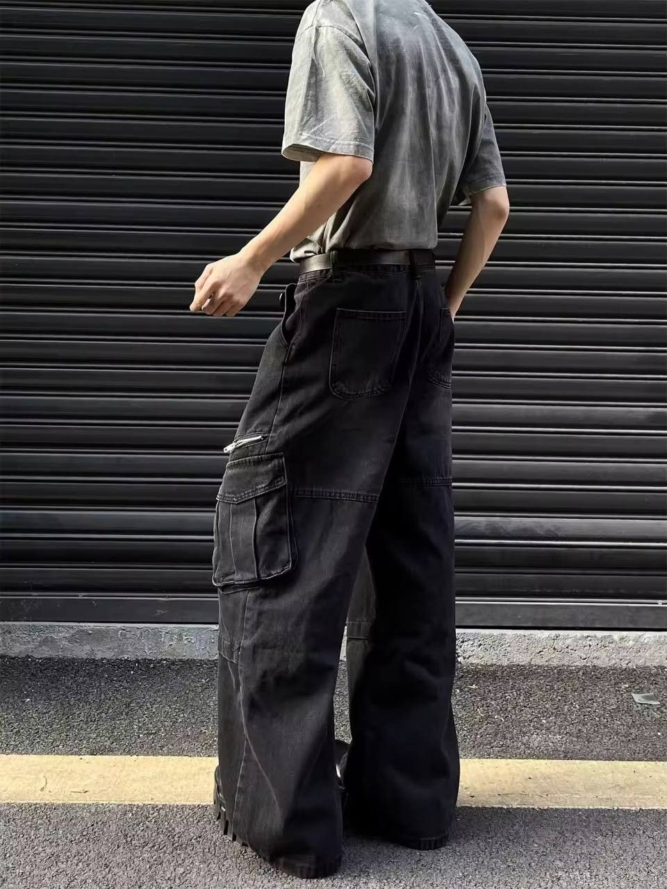 Japanese Brand × Vintage retro wide leg jeans Size US 35 - 4 Thumbnail