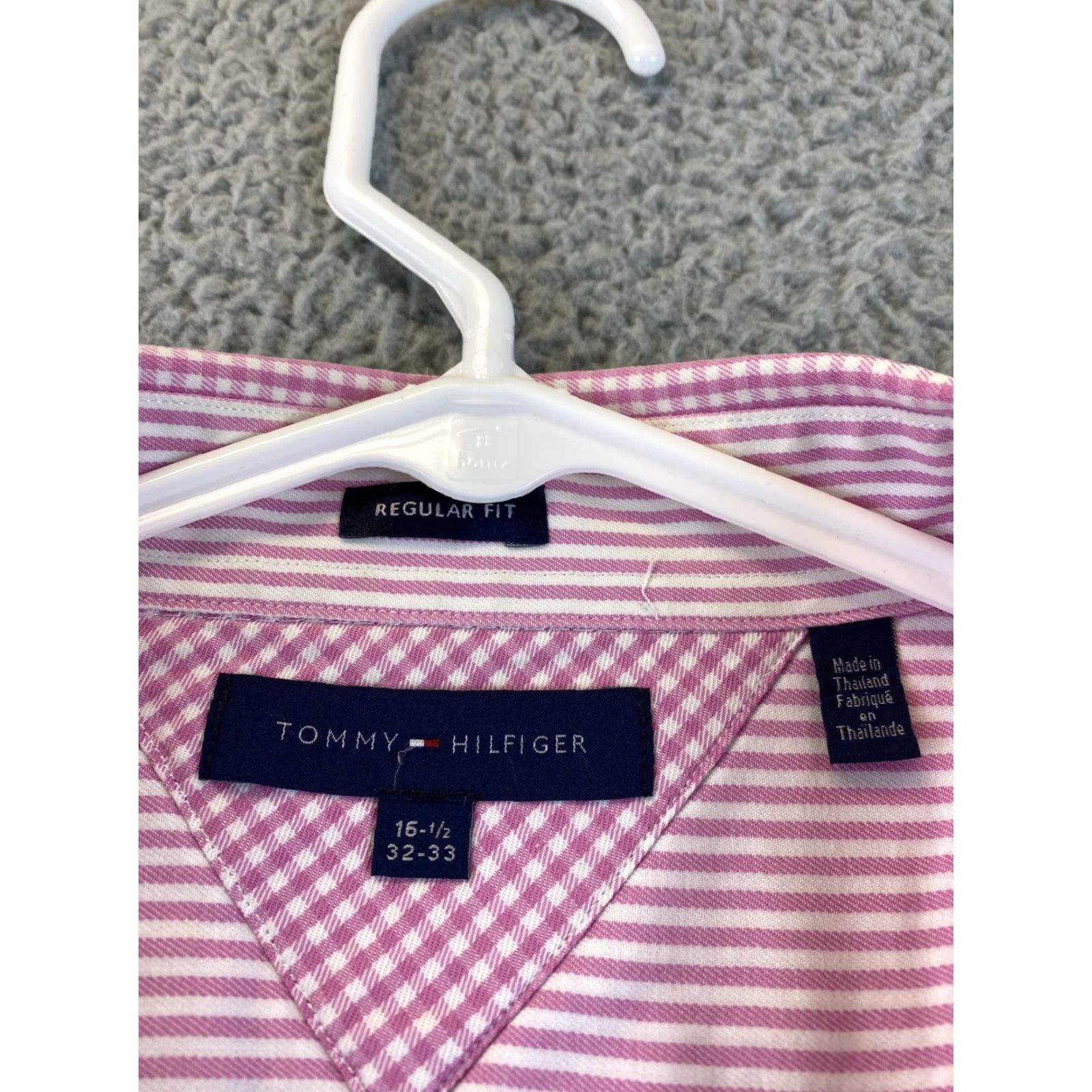 Tommy Hilfiger Tommy Hilfiger Shirt Men 16.5 Slim Button-Front Check Pink 32/33 Cotton Knit 81-26 Size US L / EU 52-54 / 3 - 5 Thumbnail