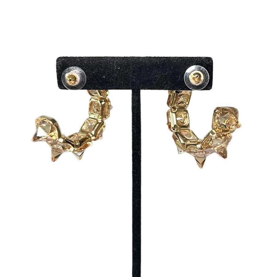 Swarovski Swarovski Ortyx hoop earrings Pyramid cut, Gold tone, Size ONE SIZE - 6 Thumbnail