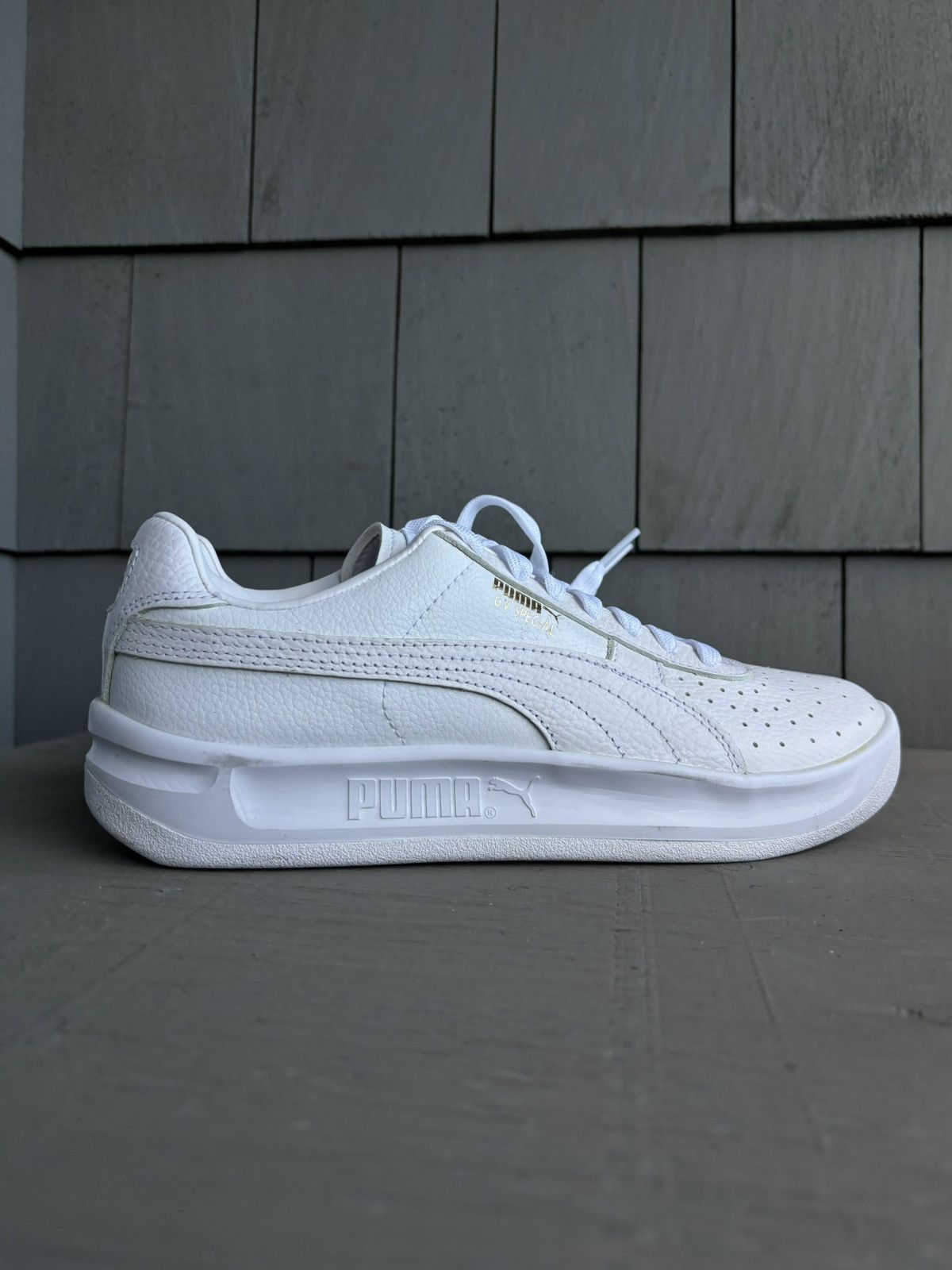Puma Puma GV Special All White Leather Puma Sneakers Force 1 Mens Size US 8 / EU 41 - 3 Thumbnail