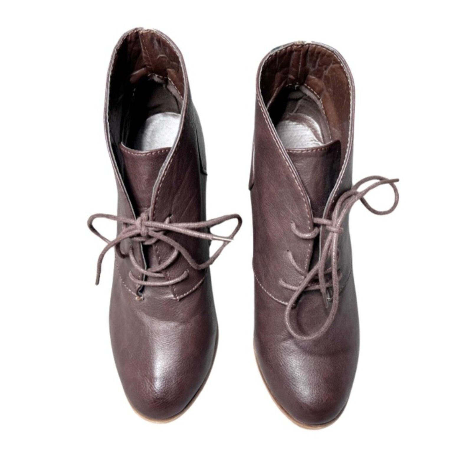 Other Altar'd State Women’s Brown Leather Platform Ankle Booties Size US 6.5 / IT 36.5 - 9 Thumbnail