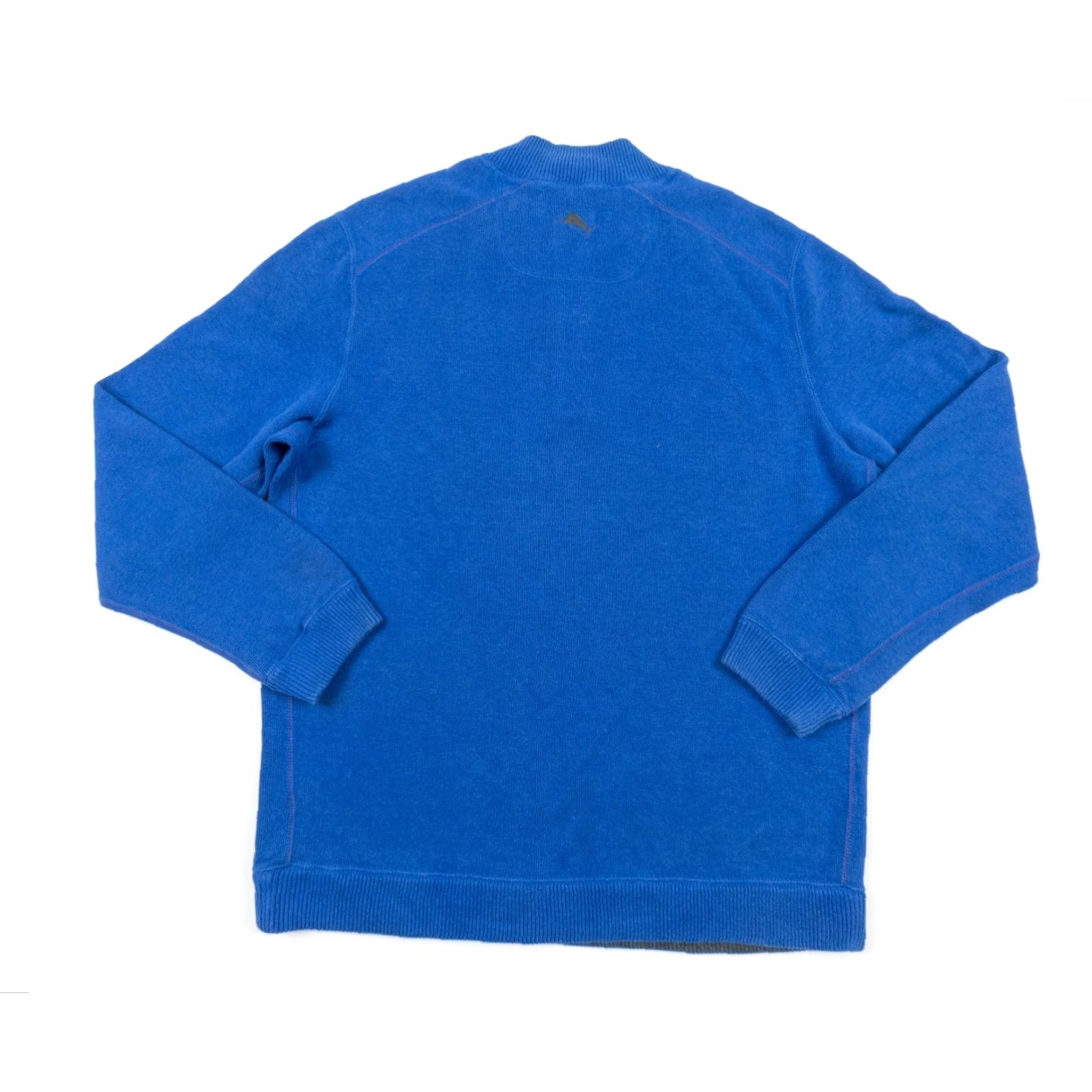 Tommy Bahama Tommy Bahama Mens Sweater Medium Reversible 1/4 Zip Pullover Blue Gray Solid Preppy Size US M / EU 48-50 / 2 - 6 Thumbnail