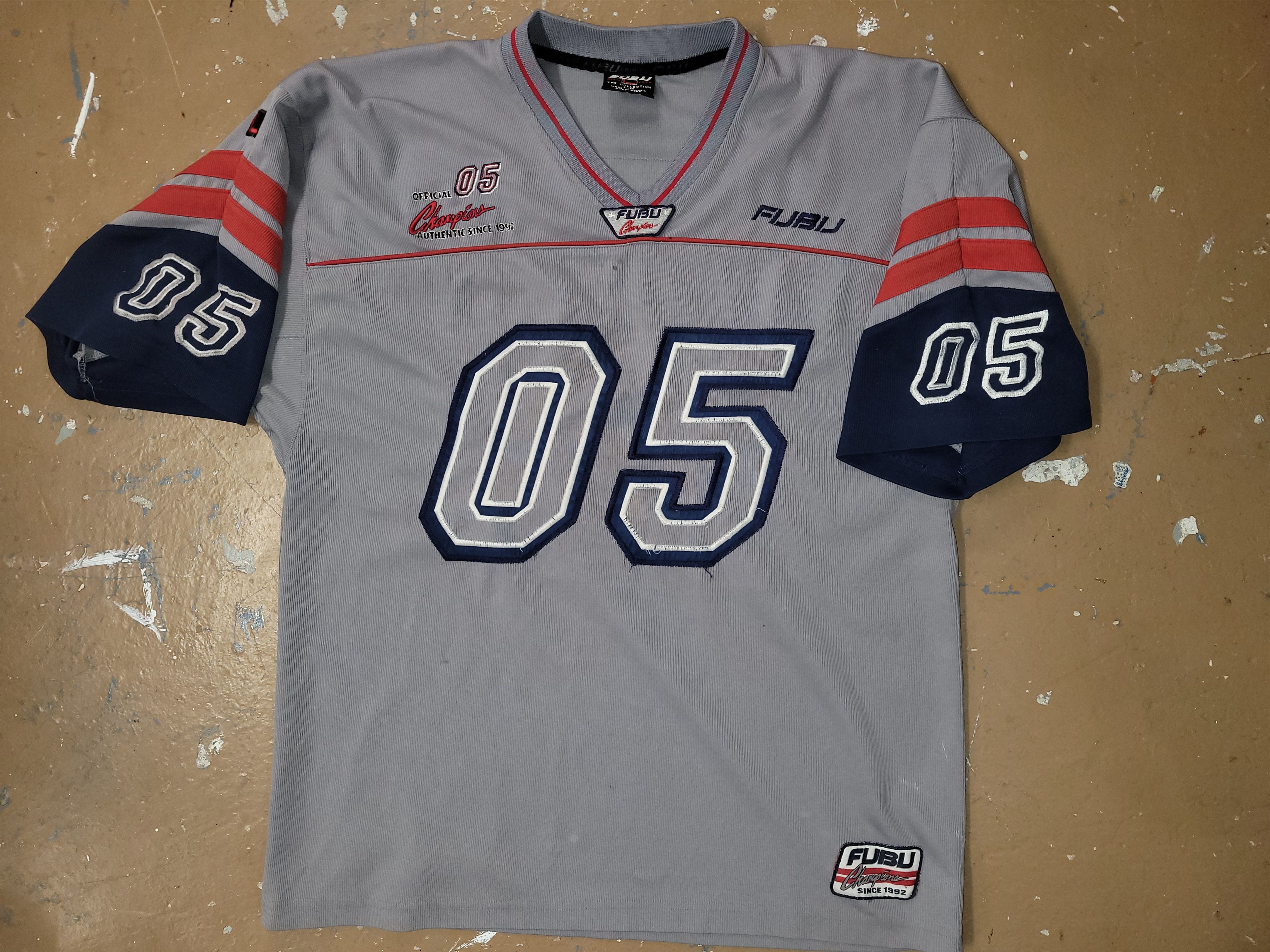 Fubu Vintage Fubu Jersey Large Grey Athleisure Streetwear Y2K Size US L / EU 52-54 / 3 - 1 Thumbnail