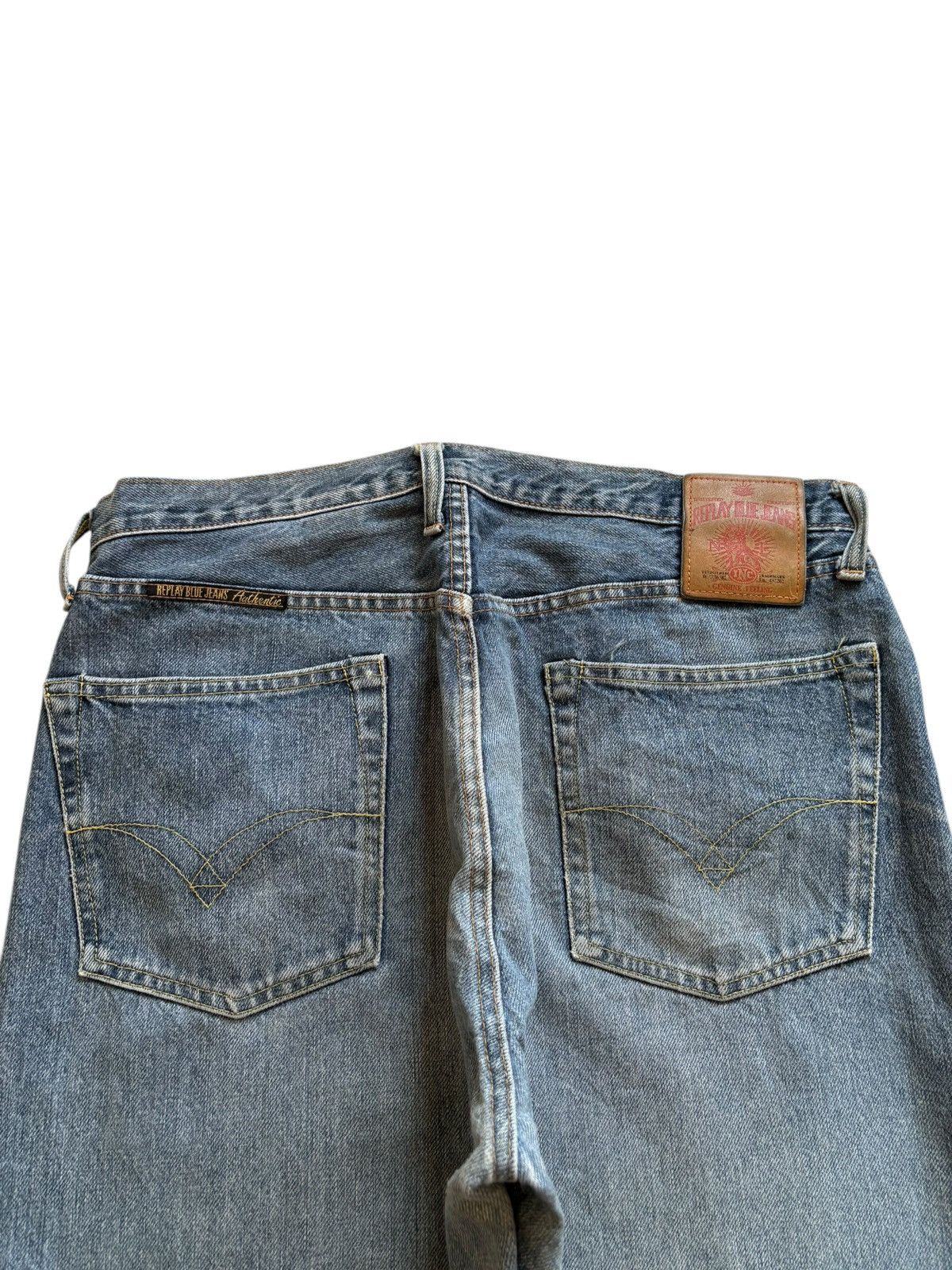 Replay Vintage Italy Replay Button Fly Mud Wash Loose Baggy Jeans Size US 33 - 8 Thumbnail