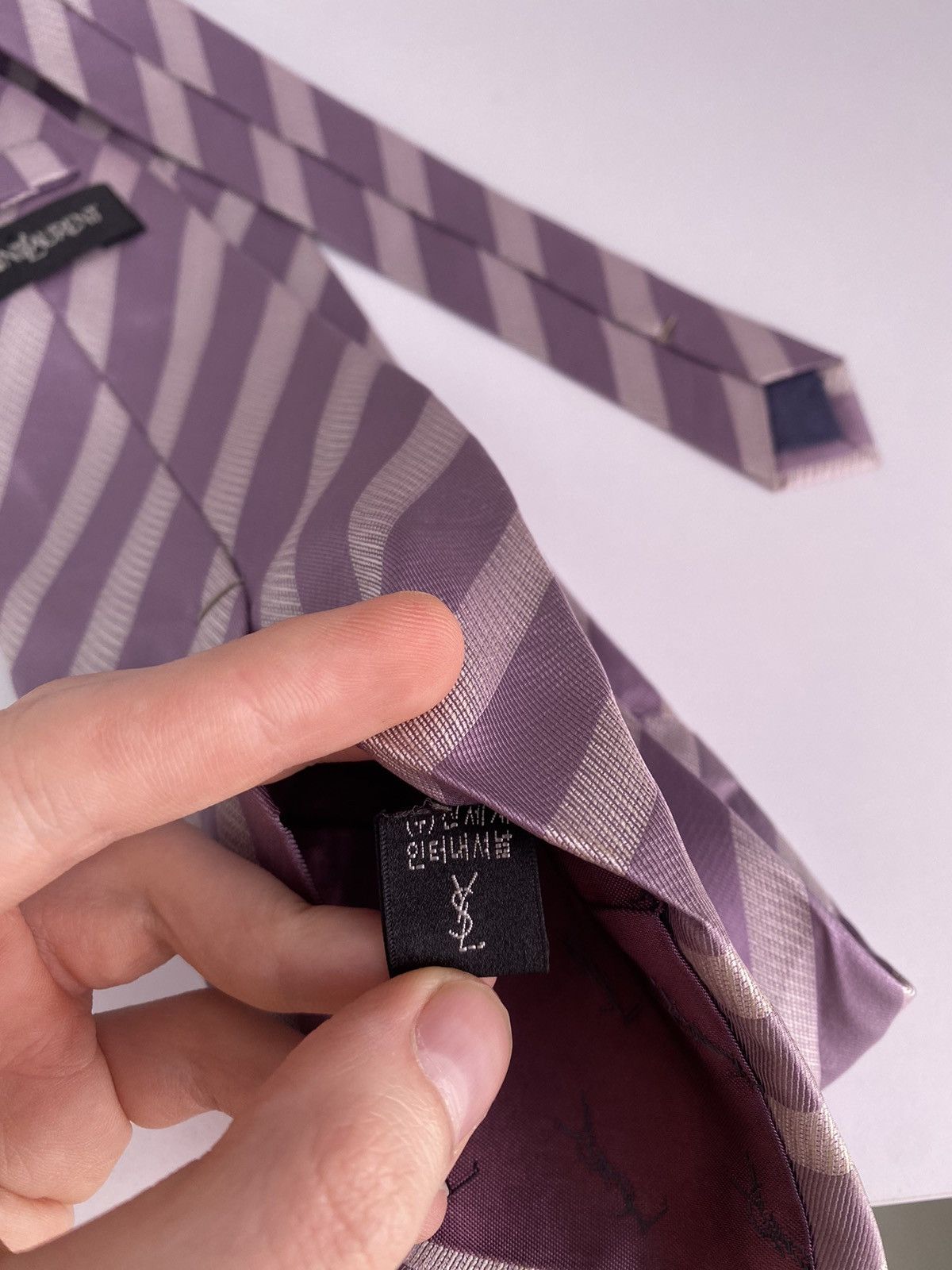 Vintage × Yves Saint Laurent Vintage Yves Saint Laurent Striped Tie Size ONE SIZE - 7 Thumbnail