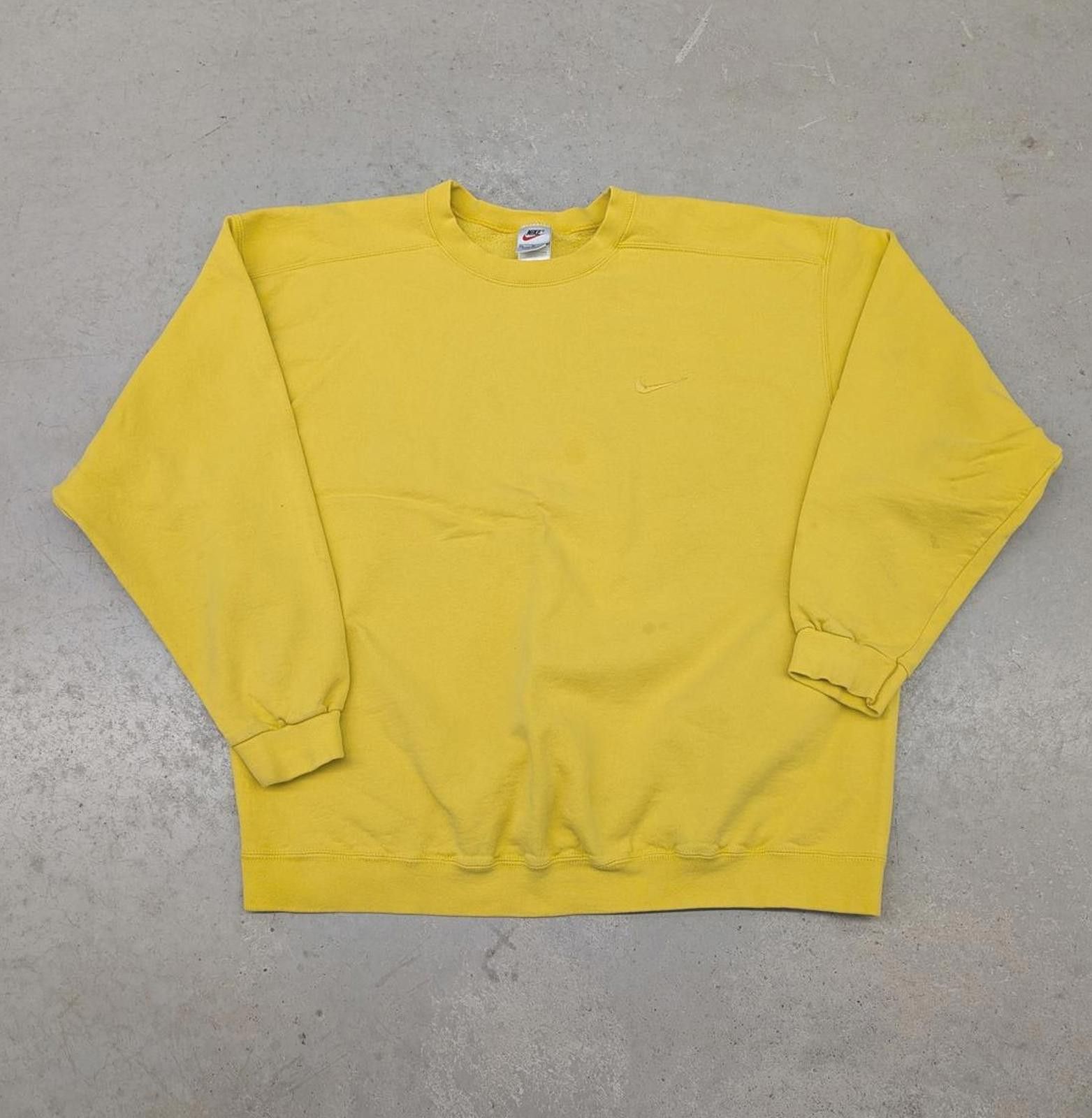 Nike Vintage 90s Nike Yellow Tonal Made in USA crewneck sweater Size US XL / EU 56 / 4 - 1 Thumbnail