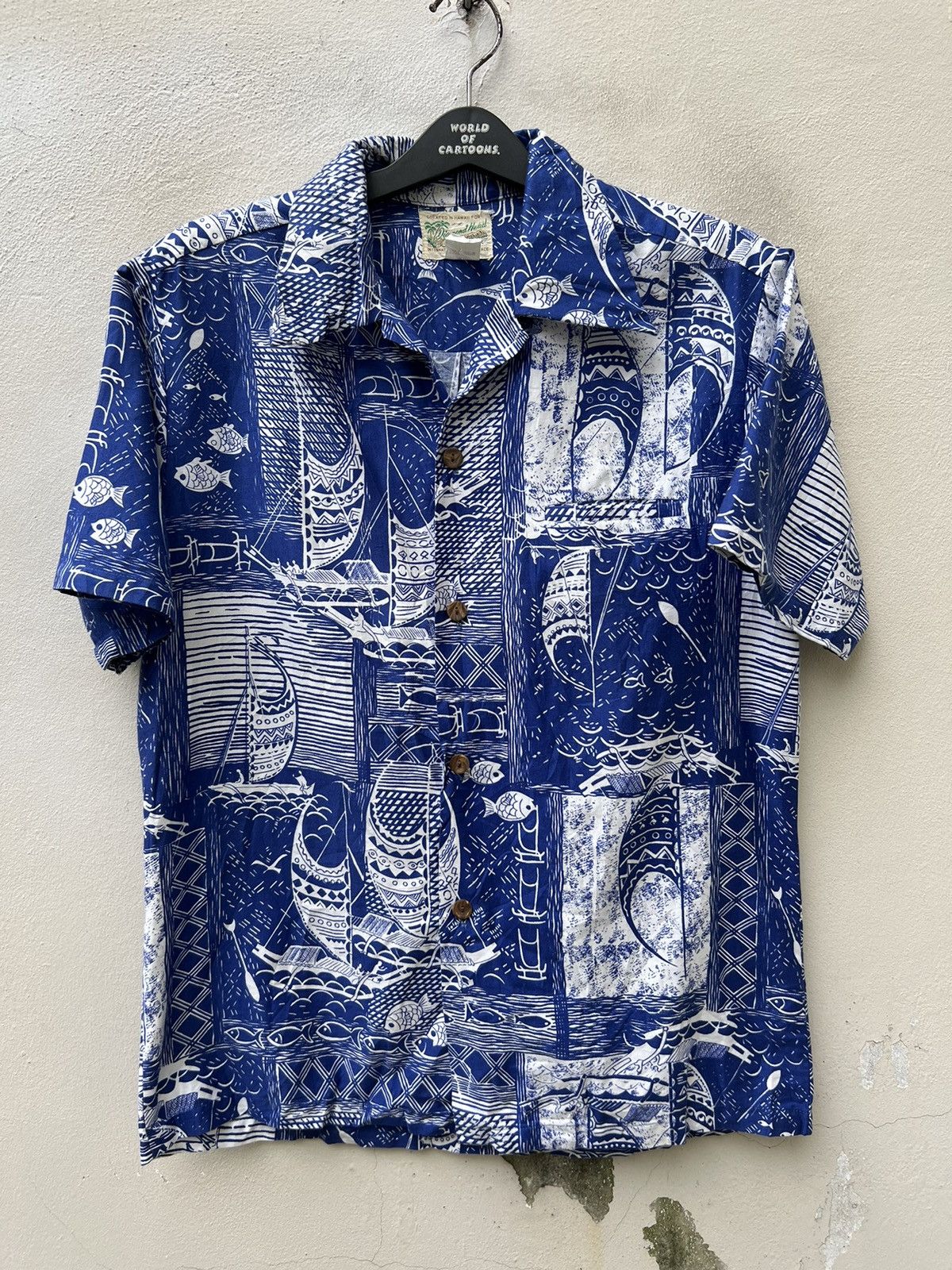 Diamond Head Vintage 60s Diamond Head Sportswear Blue Hawaiian Shirt Size US M / EU 48-50 / 2 - 5 Thumbnail
