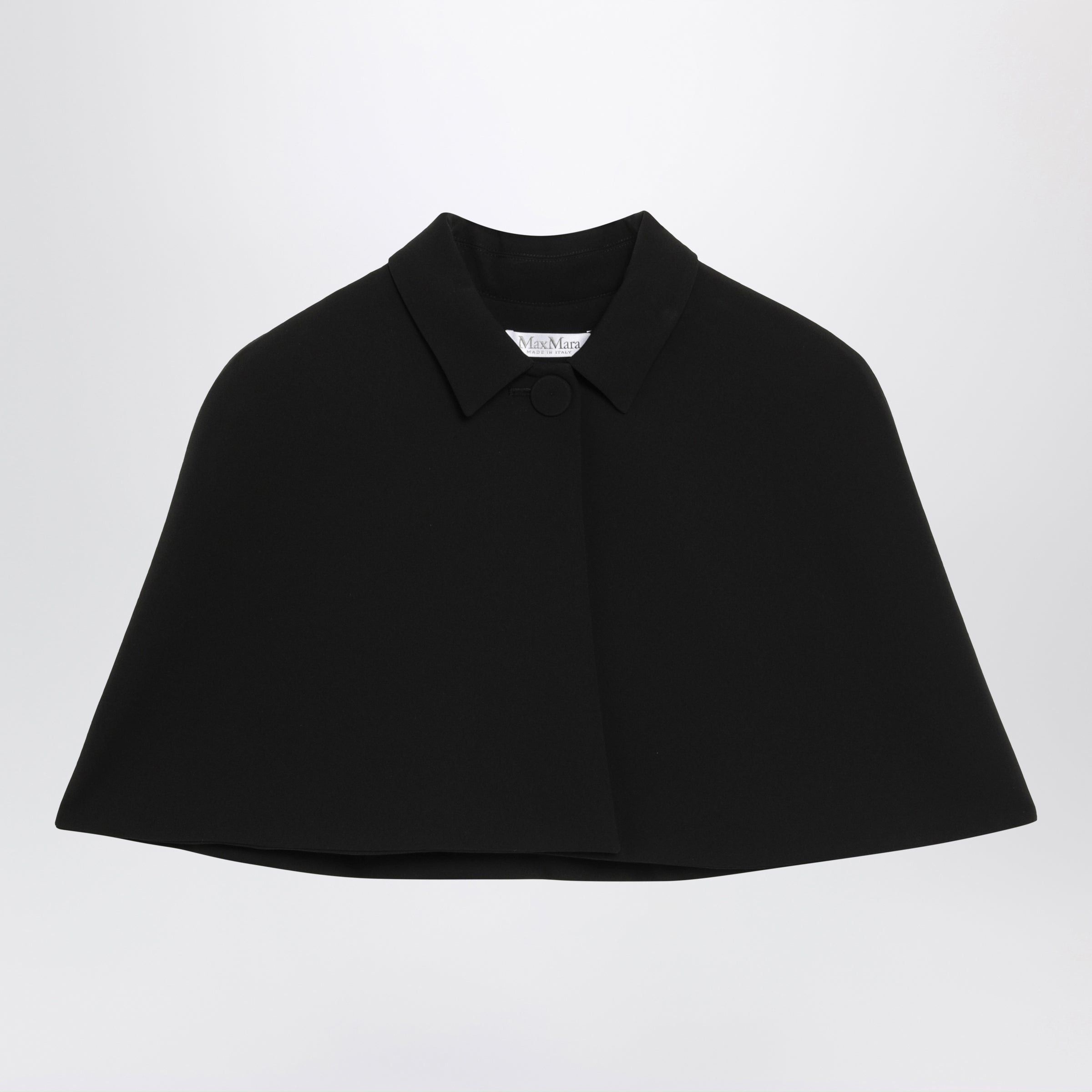Max Mara Max Mara Black Cropped Cady Cape Size L / US 10 / IT 46 - 1 Thumbnail