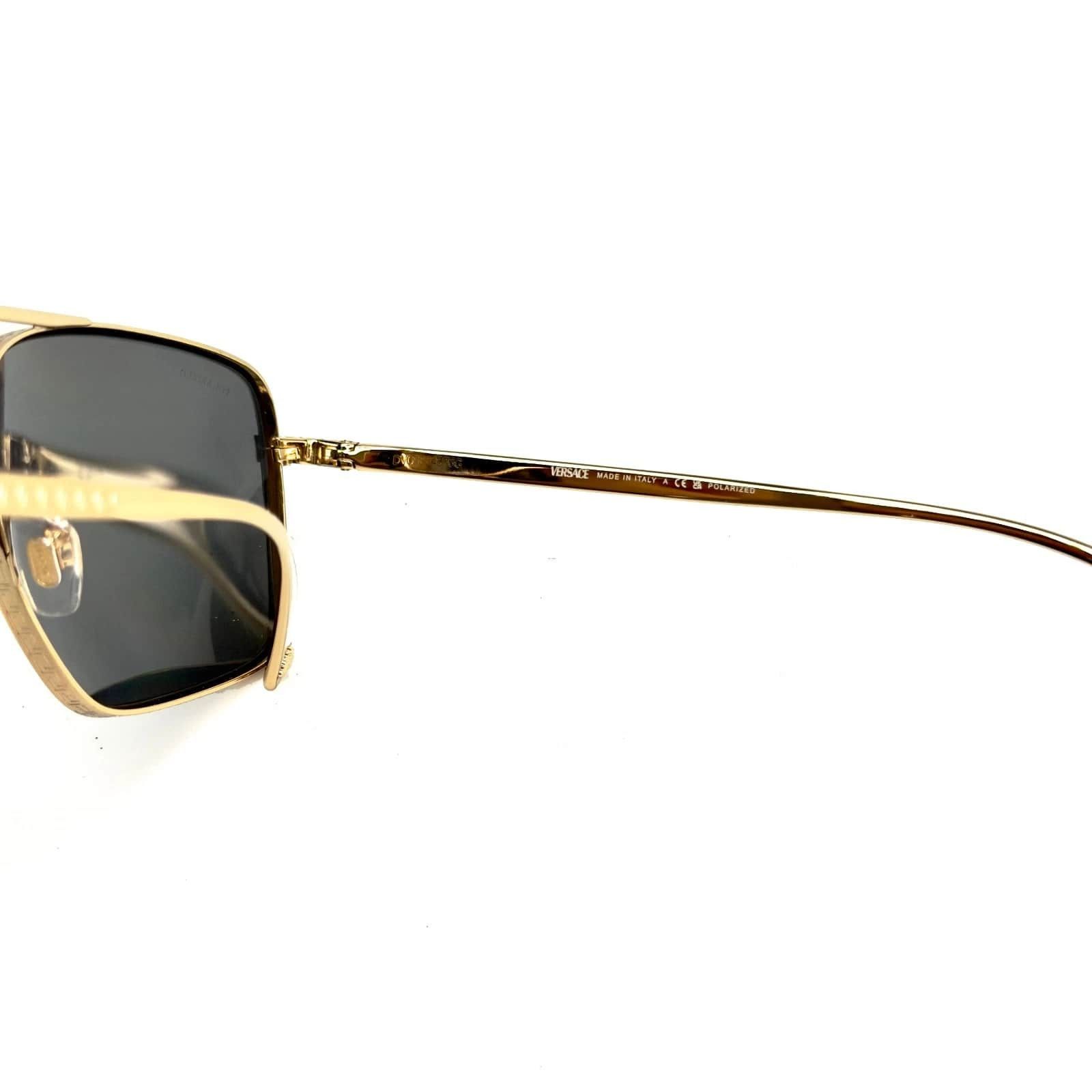 Versace VERSACE VE2216 GRECA Medusa 2216 Gold Aviator Sunglasses Size ONE SIZE - 3 Thumbnail
