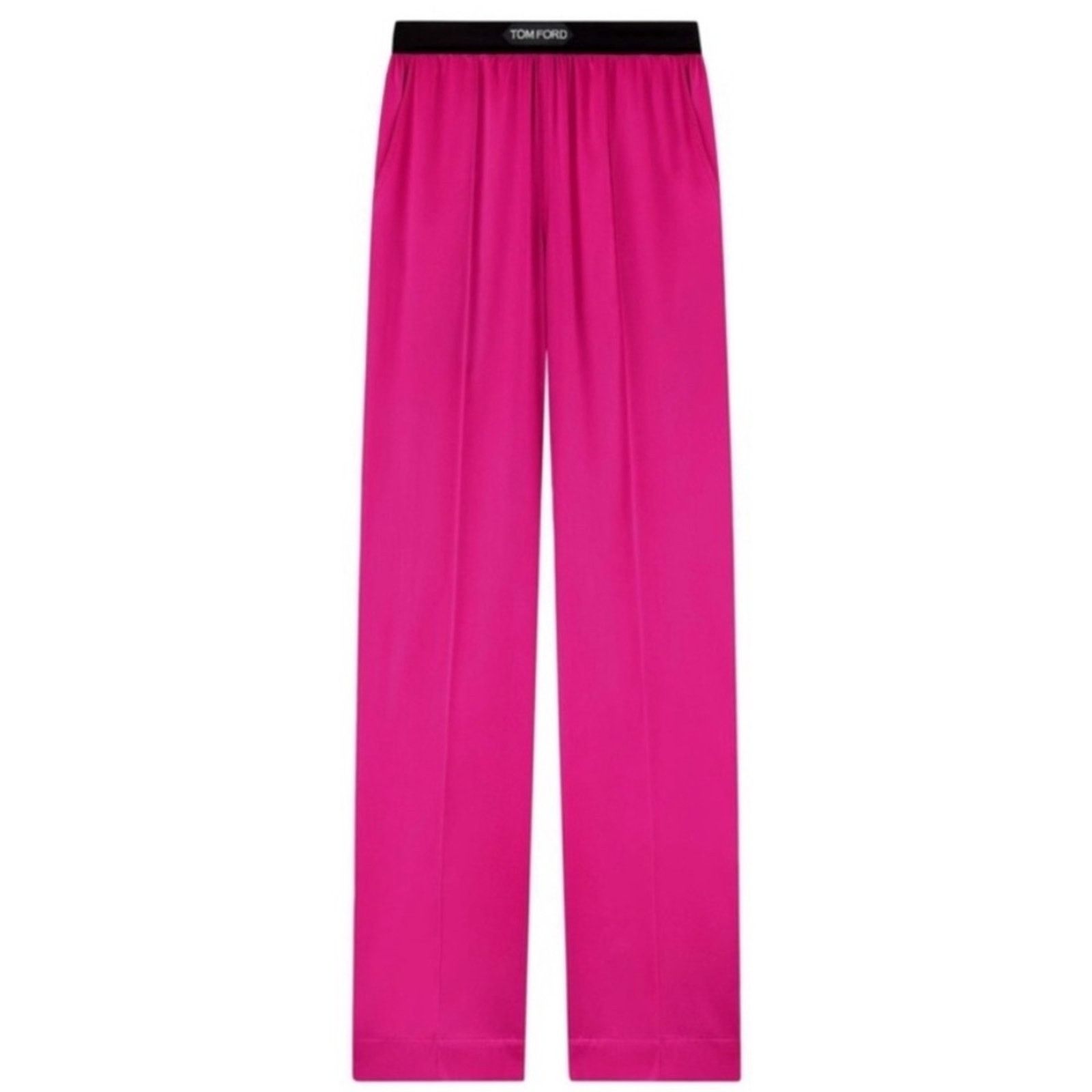 Tom Ford Hot Pink Silk Satin Logo Track Pants XS Barbie Pyjamas Auth Size 24" / US 00 / IT 34 - 14 Thumbnail