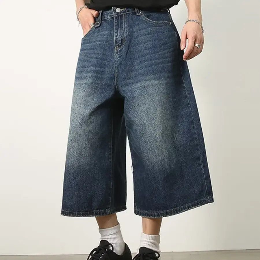 Japanese Brand × Jean Retro loose cat whisker denim shorts Size US 32 / EU 48 - 5 Thumbnail