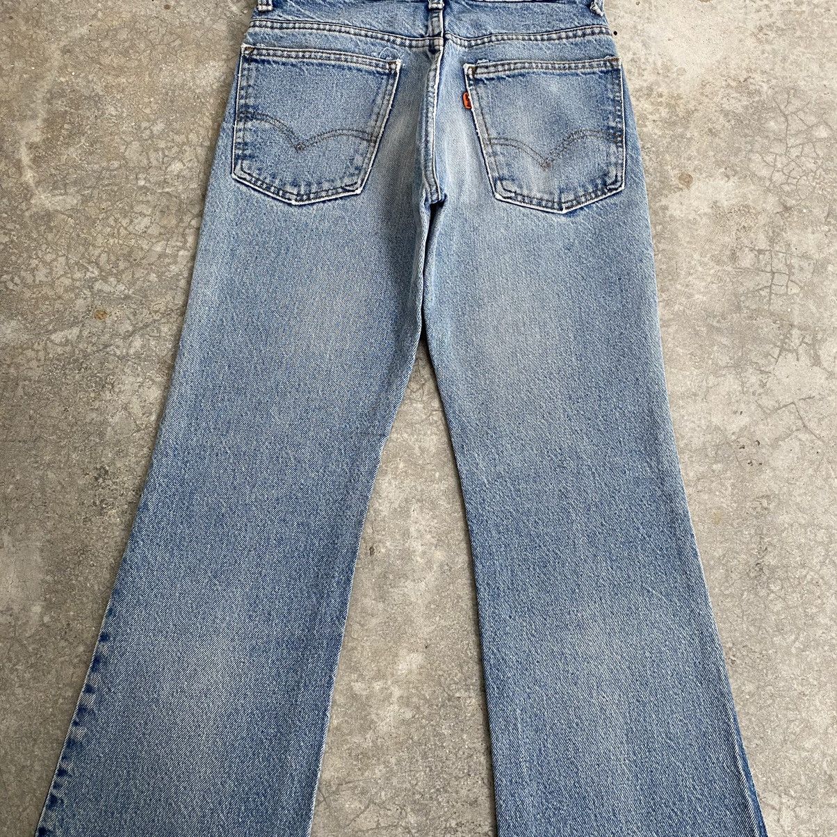Vintage 70’s Levis 517 Faded Blue Distressed Flared Jeans