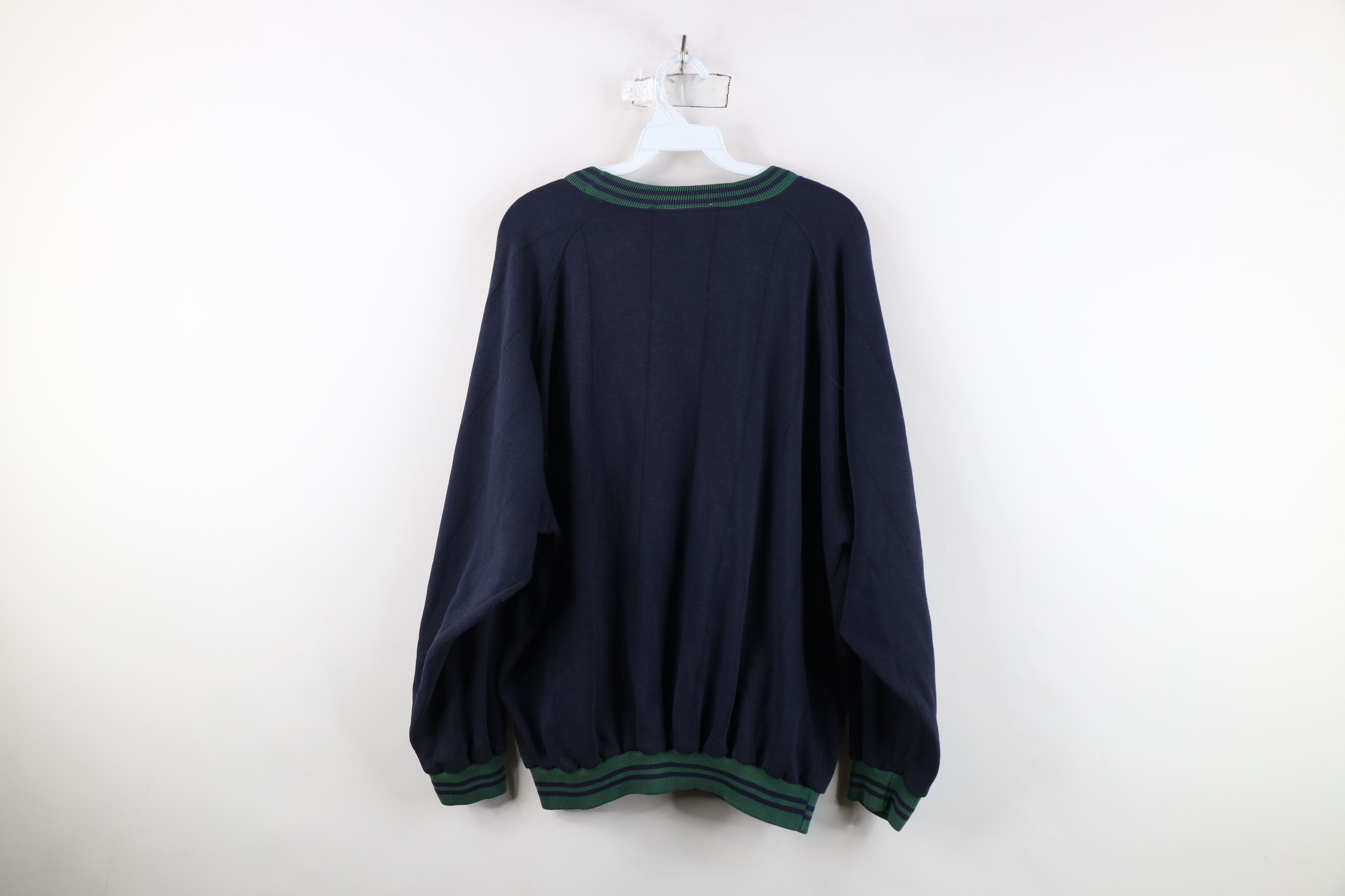 Vintage Vintage 90s Streetwear Thin Striped Crewneck Sweatshirt Blue Size US XL / EU 56 / 4 - 11 Thumbnail