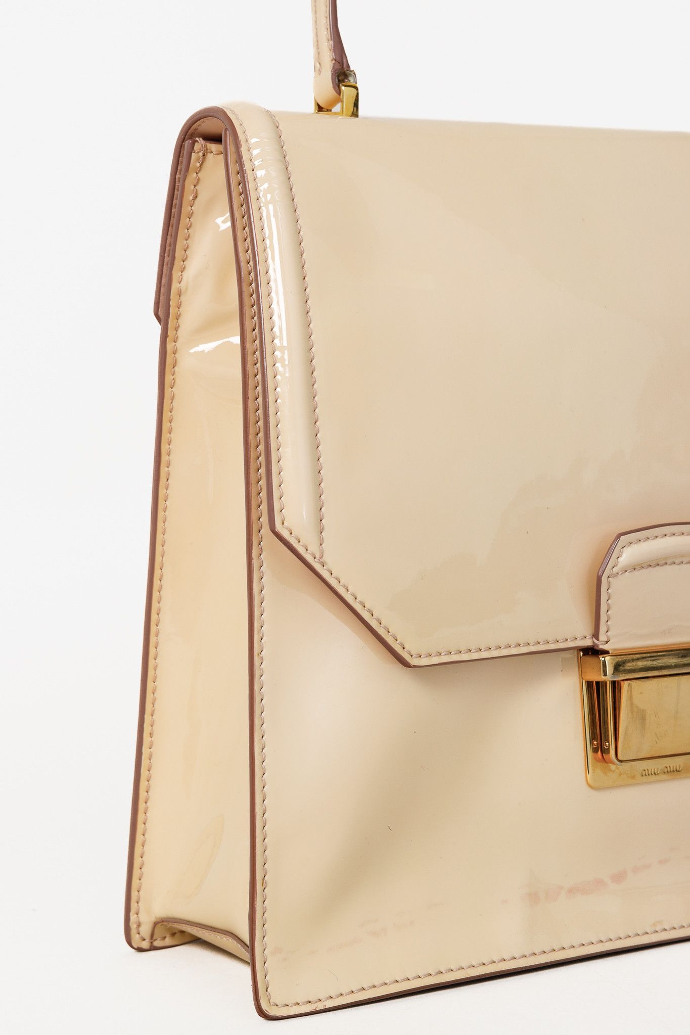 Miu Miu Miu Miu Gemma Vernice Leather Top-Handle Flap Bag Size ONE SIZE - 7 Thumbnail