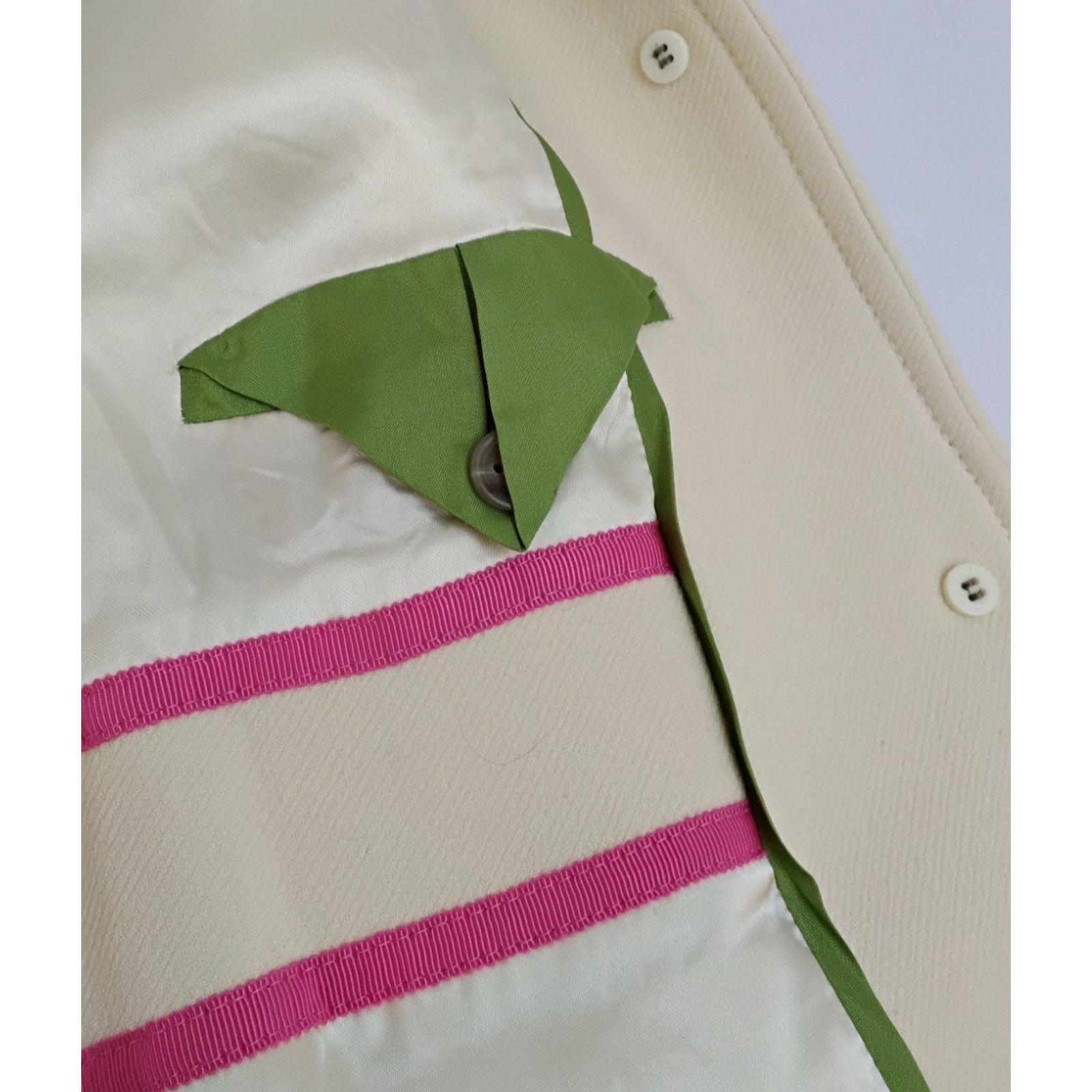 J.Crew J. Crew Wool Blend Pea Coat Women's 8 Cream Thinsulate 2007 Size M / US 6-8 / IT 42-44 - 15 Thumbnail
