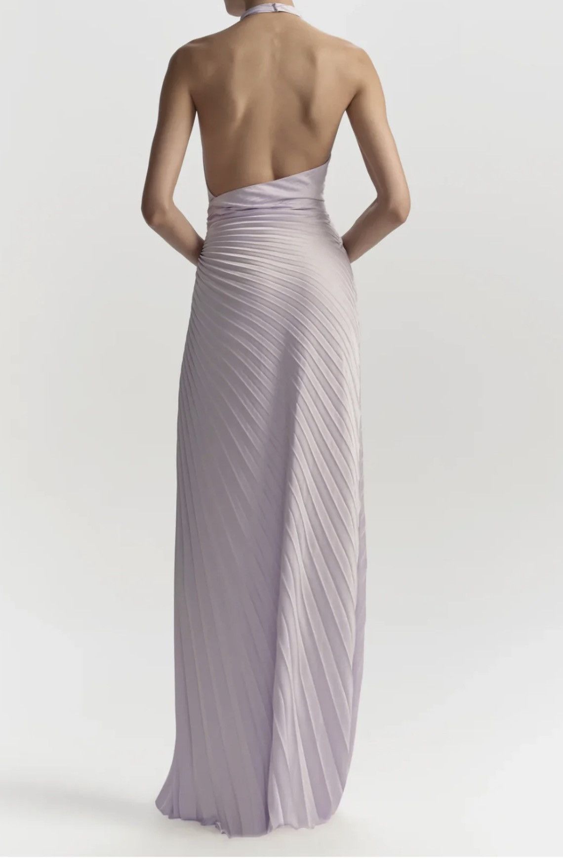 A.L.C. A.L.C Romy Pleated Halter Gown Size S / US 4 / IT 40 - 4 Thumbnail