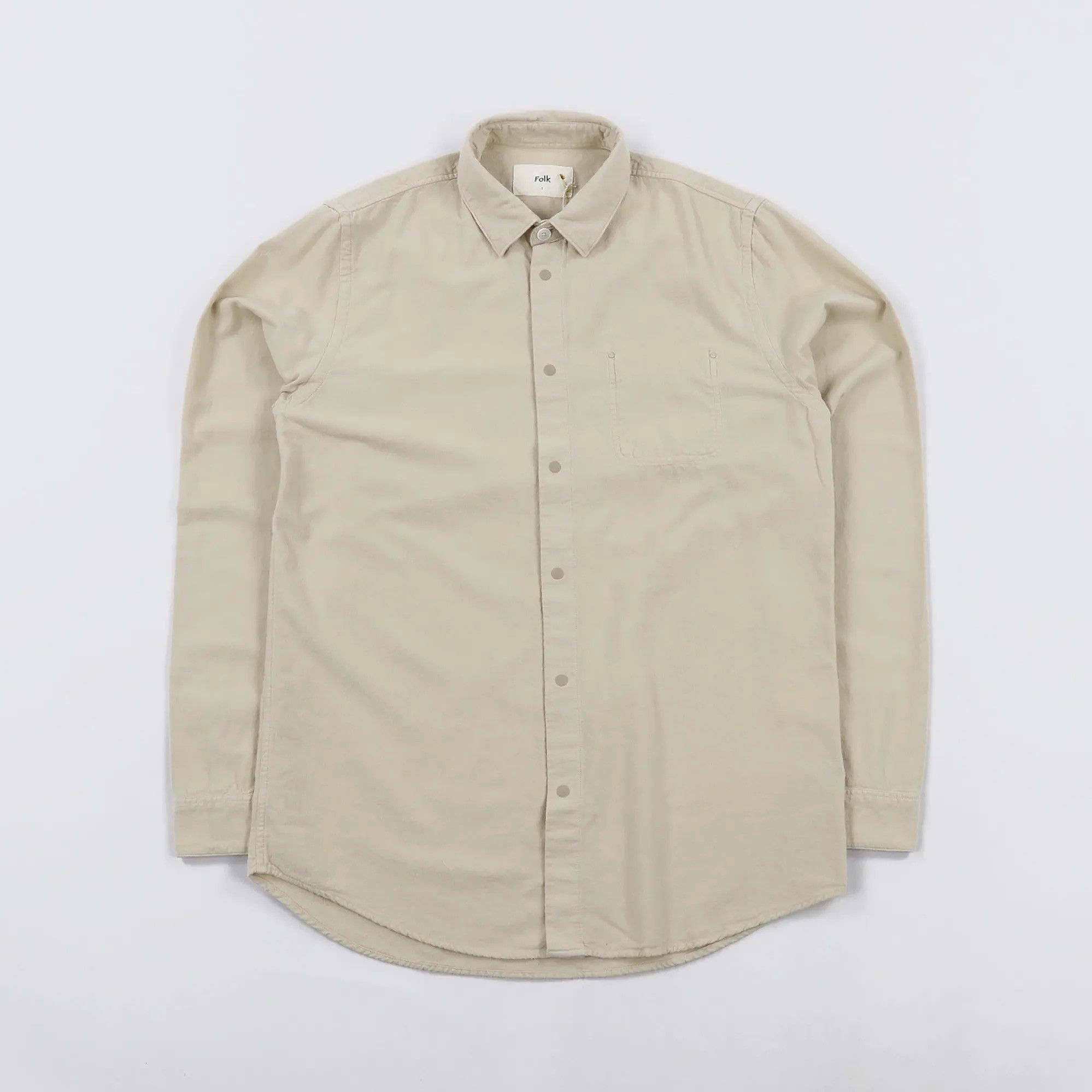 Folk Folk Flannel Pop Stud Shirt in Sand Size US S / EU 44-46 / 1 - 11 Thumbnail
