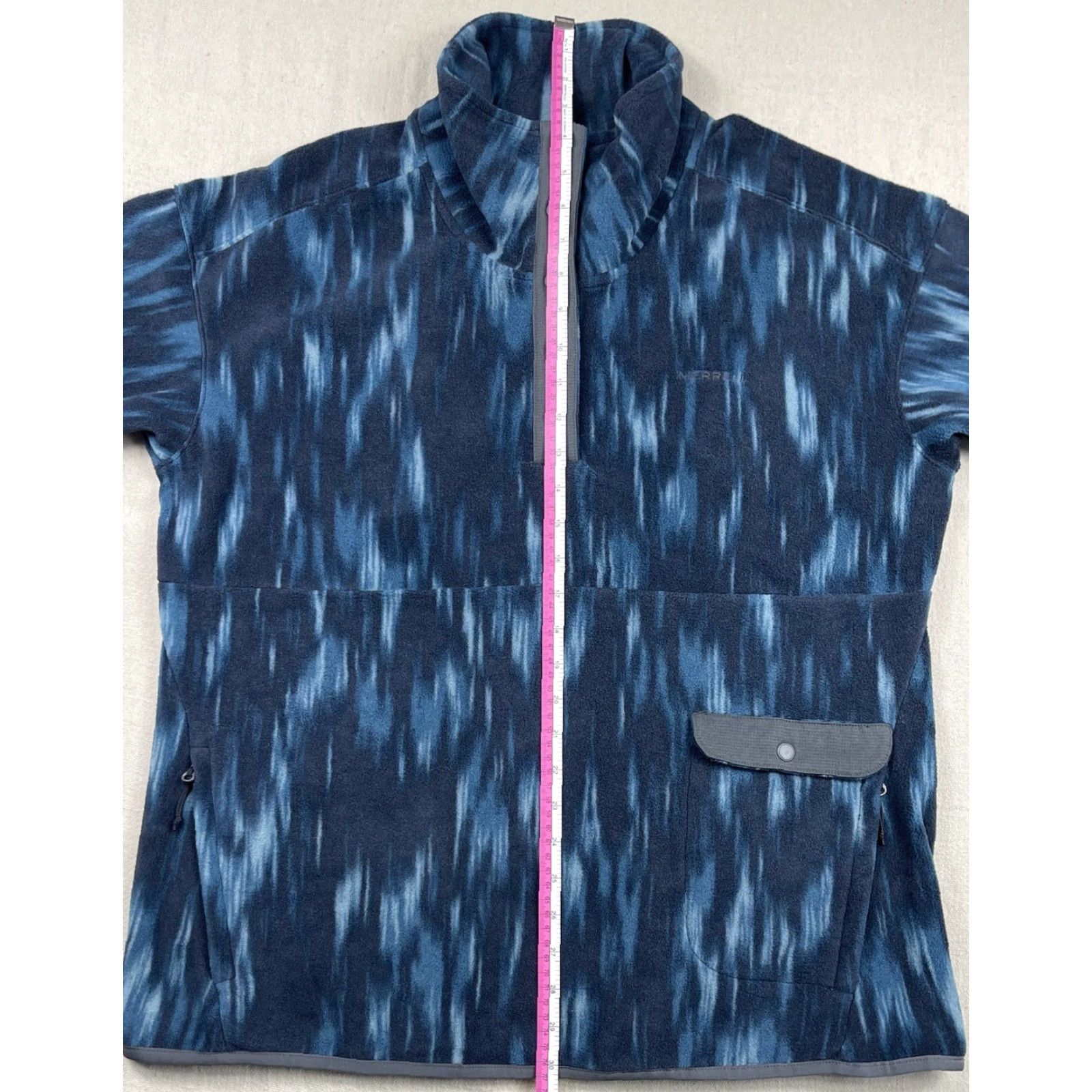 Merrell Merrell Mens XL Fleece Pullover Sweater Snap Hiking Outerwear Blue Size US XL / EU 56 / 4 - 7 Thumbnail
