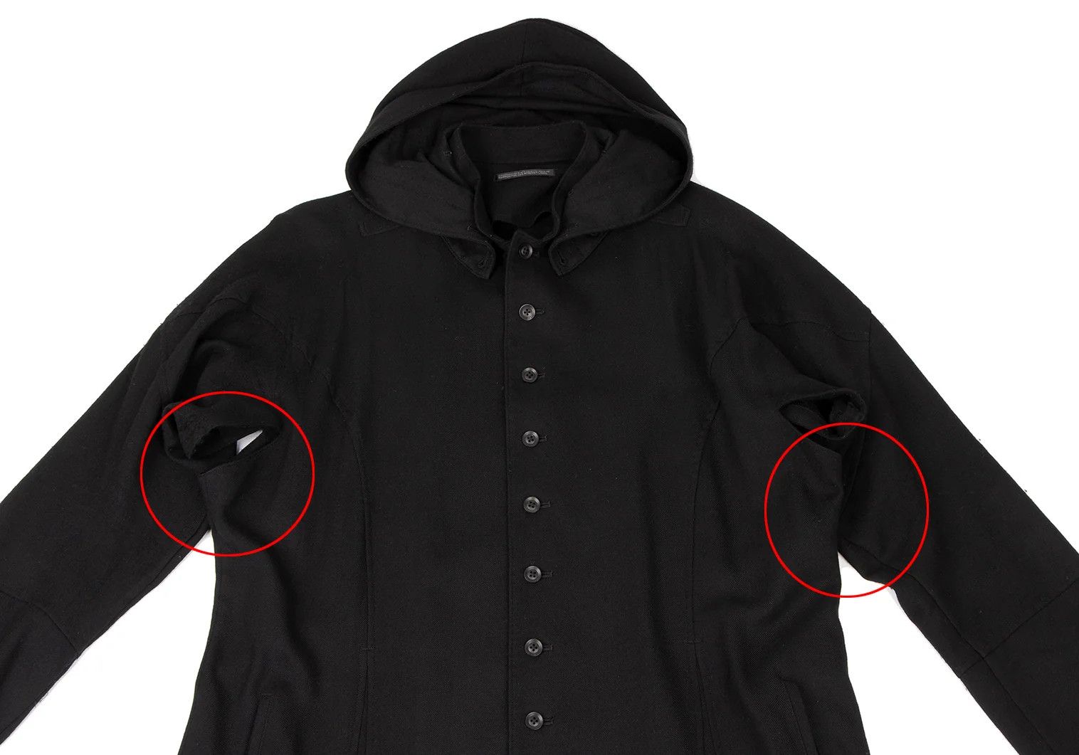 Yohji Yamamoto Yohji Yamamoto Wool Hooded Long Coat Black Size US M / EU 48-50 / 2 - 2 Thumbnail