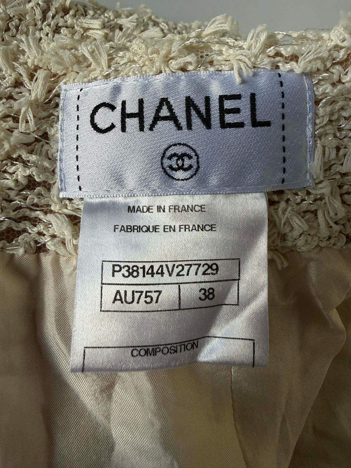 Chanel Chanel Beige Tweed Skirt Size 27" / US 4 / IT 40 - 7 Thumbnail