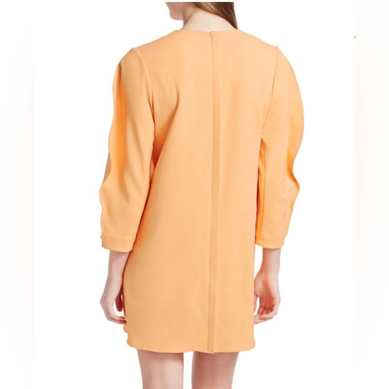 Tibi Tibi Chalky Drqpe Origami-Sleeve Orange Mini Shift Dress 6 Size M / US 6-8 / IT 42-44 - 9 Thumbnail
