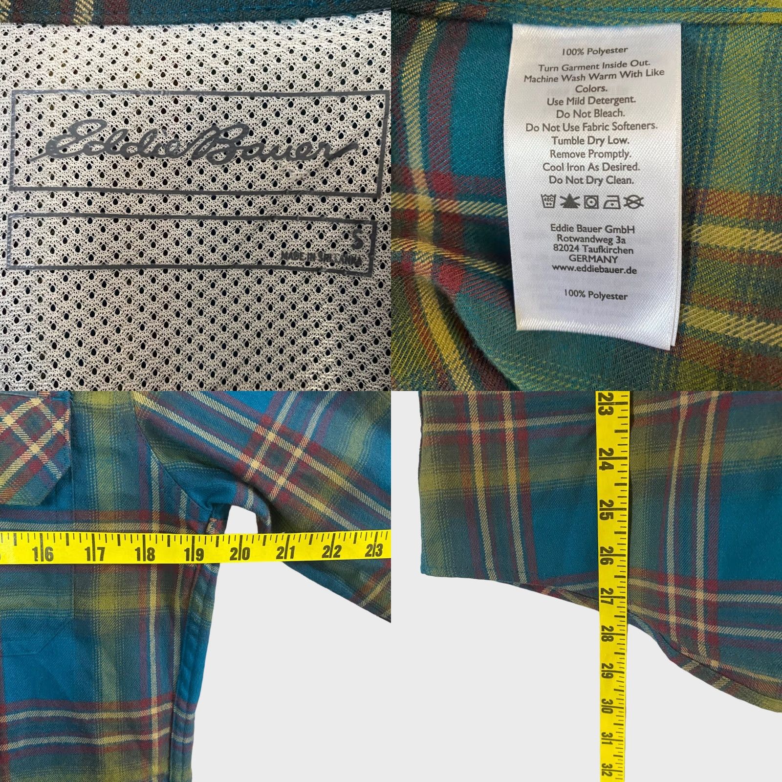 Eddie Bauer VINTAGE Eddie Bauer Button Up Flannel Shirt Blue Green Plaid Mens Small S Outerwear Size US S / EU 44-46 / 1 - 8 Thumbnail