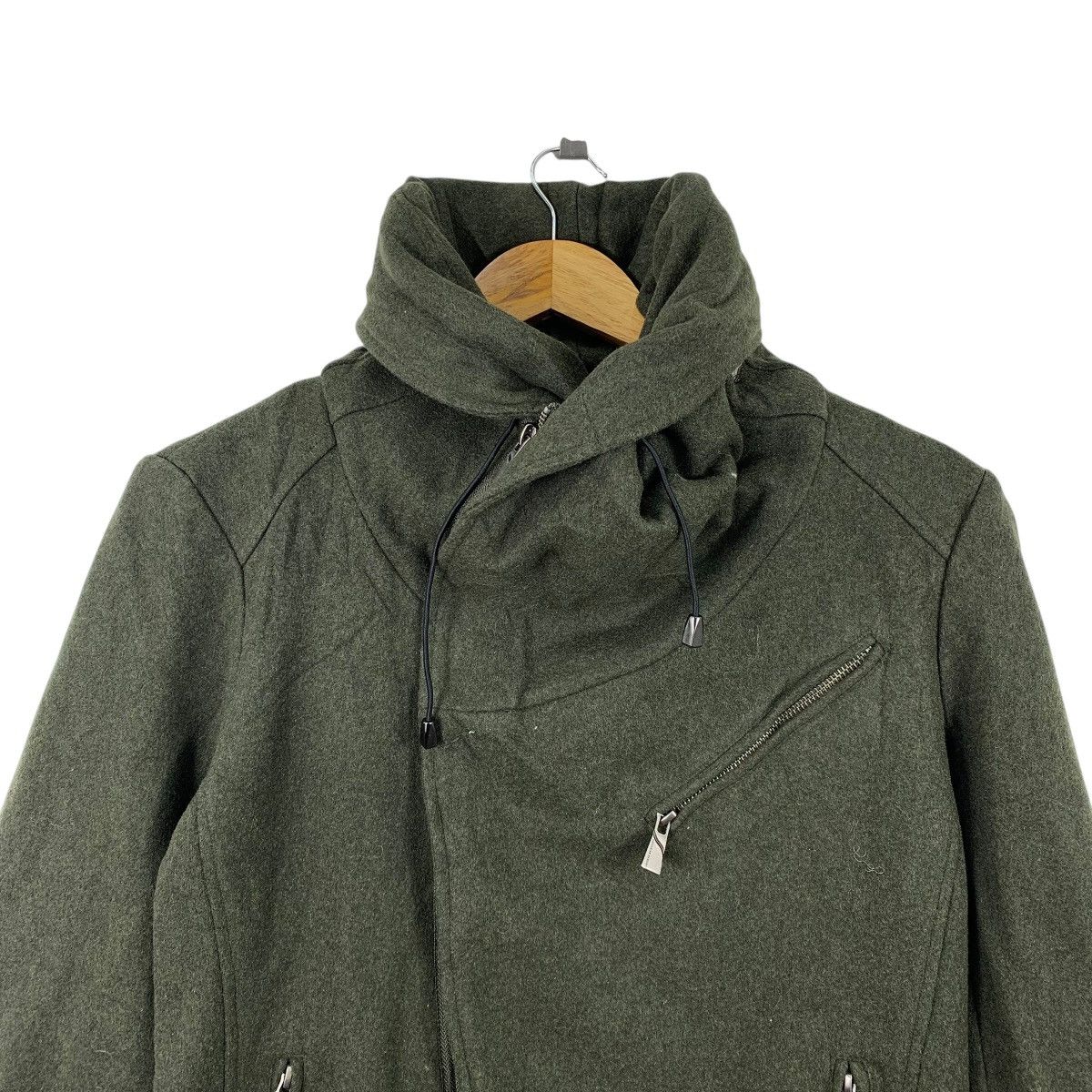 Katharine Hamnett London KATHARINE HAMNETT London Designer Wool Hoodie Blouson Jacket Size M / US 6-8 / IT 42-44 - 3 Thumbnail