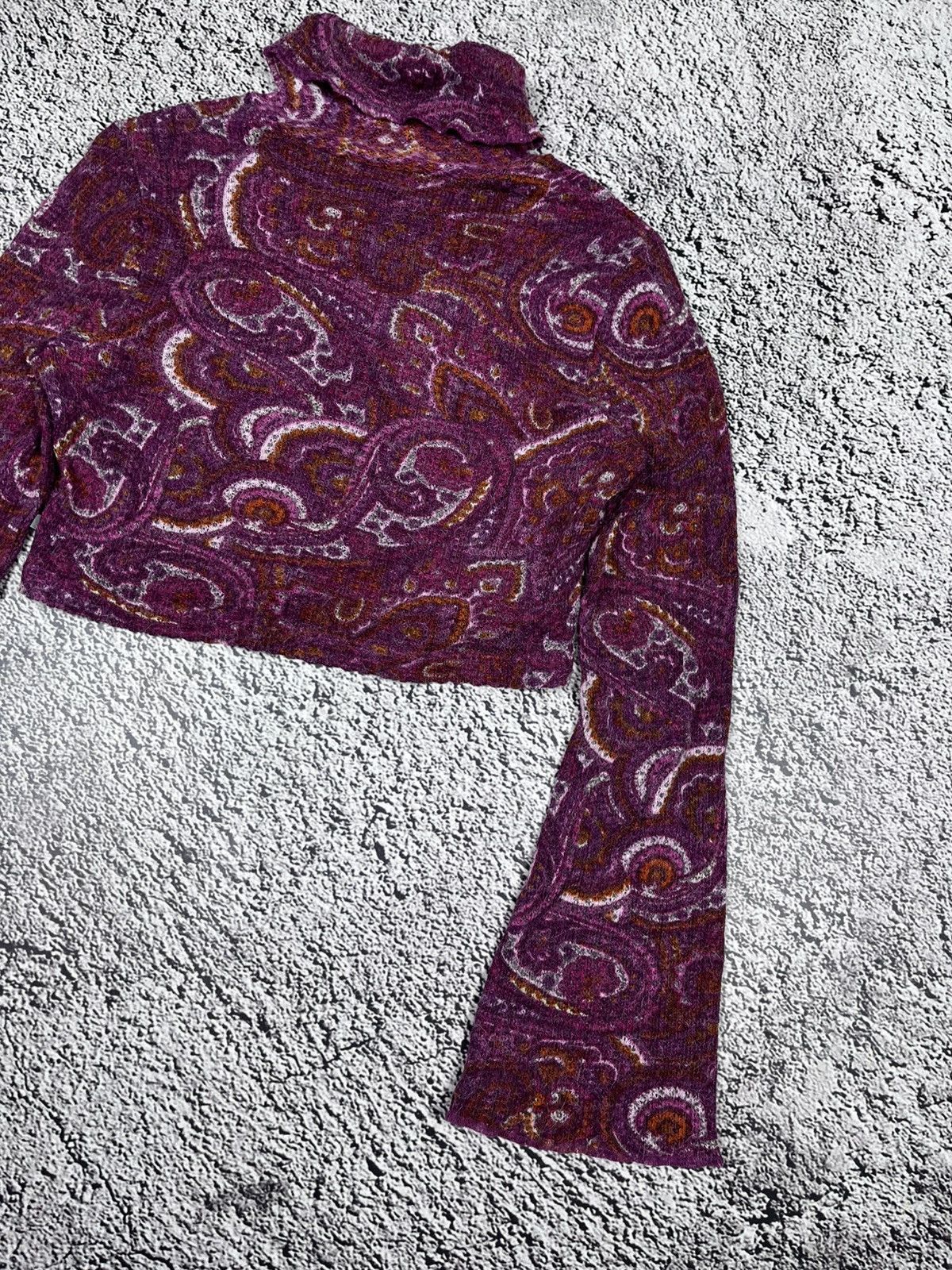 Japanese Brand Vintage Knit Abstract Cropped Turtleneck Top size M Size M / US 6-8 / IT 42-44 - 9 Thumbnail