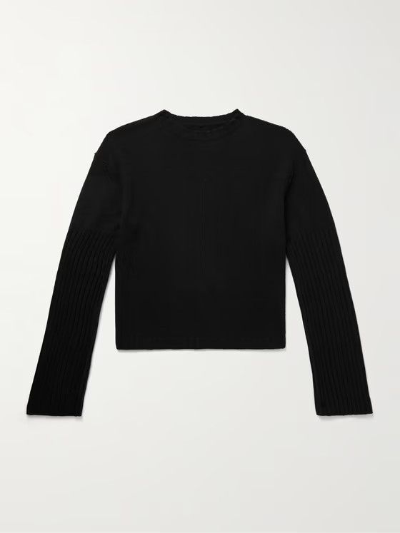 o1y0325 Cashmere Blend Crewneck Sweater in Black